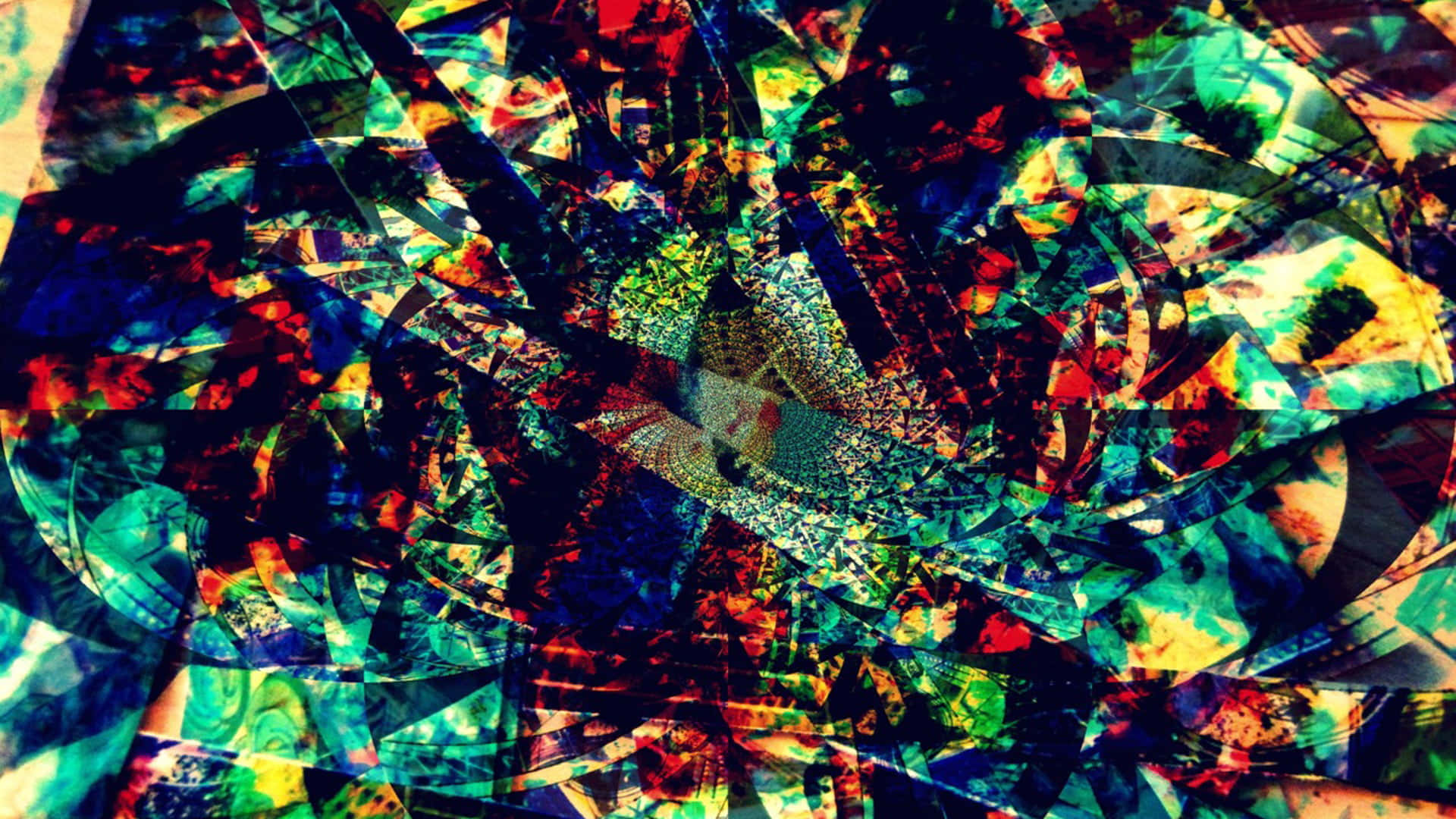 Trippy Art 桌布 壁紙 — 充滿活力的抽象碎形圖案在動態數位畫布上以萬花筒般的色彩爆炸開來。