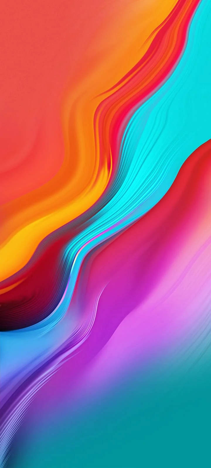 抽象 iPhone 壁紙 桌布 壁紙 — 充滿活力的抽象色彩波浪以無縫漸變對角線流過螢幕。
