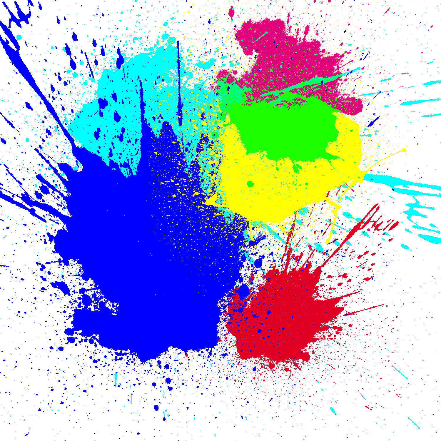 Background Color 桌布 壁紙 — 充滿活力的抽象顏料飛濺在深藍色背景上爆炸開來，形成混亂的色彩爆發。