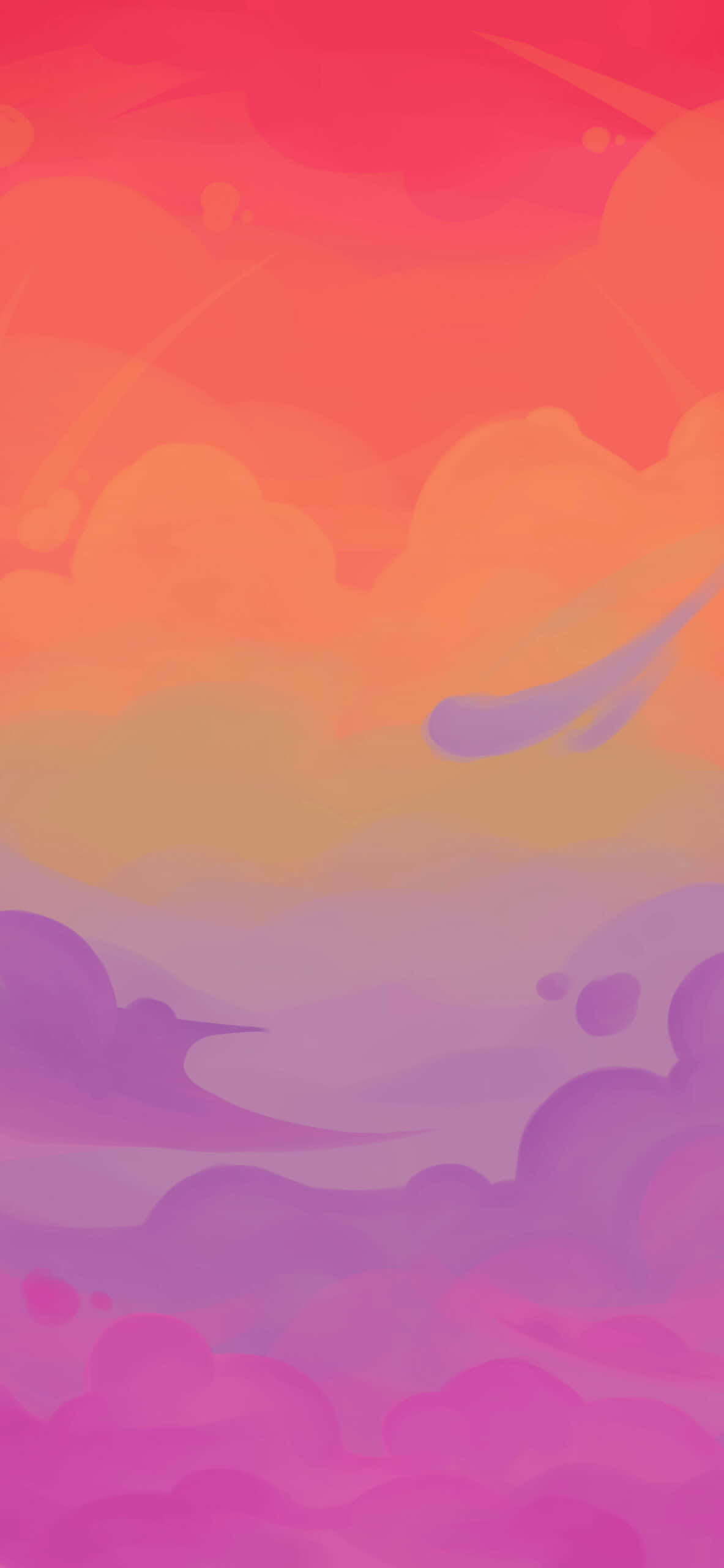 Aesthetic Lgbt Rainbow 桌布 壁紙 — 充滿活力的數位天空漸層，粉紅、橙色和紫色的雲朵，彗星劃過天際。