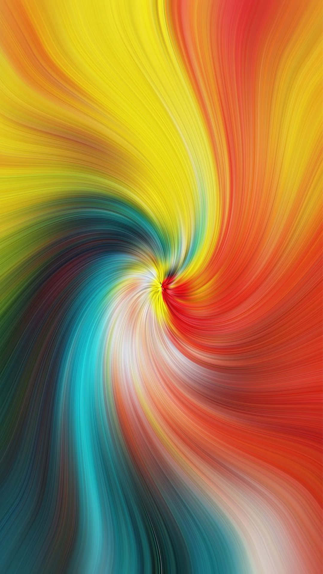 Expressionist 桌布 壁紙 — 充滿活力的旋轉彩虹色匯聚成動態螺旋渦流，帶有動態模糊效果。