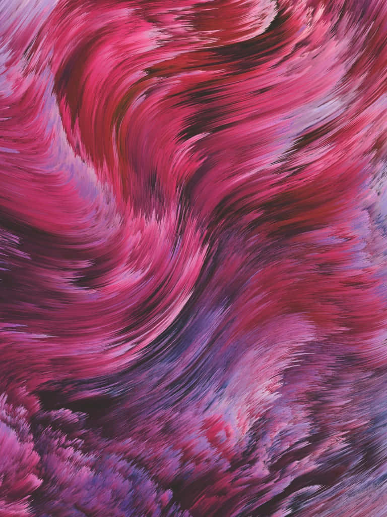 768x1024 桌布 壁紙 — 充滿活力的旋轉抽象筆觸，以洋紅色、紫紅色和深紫色構成，營造出動感十足、充滿活力的構圖。