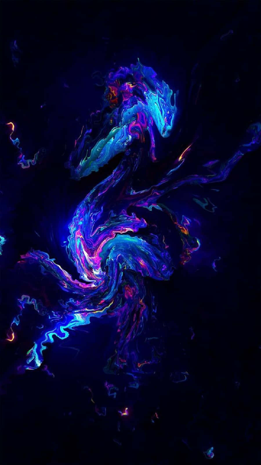 Plasma 桌布 壁紙 — 充滿活力的旋轉星雲，呈現電光藍、紫色和洋紅色，在深邃的黑色宇宙虛空中發光。