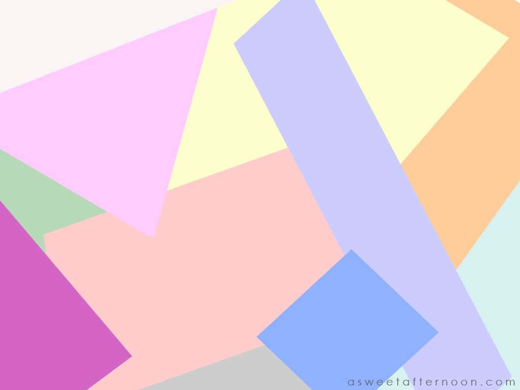 pastel 桌布 壁紙 — 充滿活力的柔和幾何形狀重疊，形成柔和抽象構圖，帶有溫和的漸變和乾淨的線條。