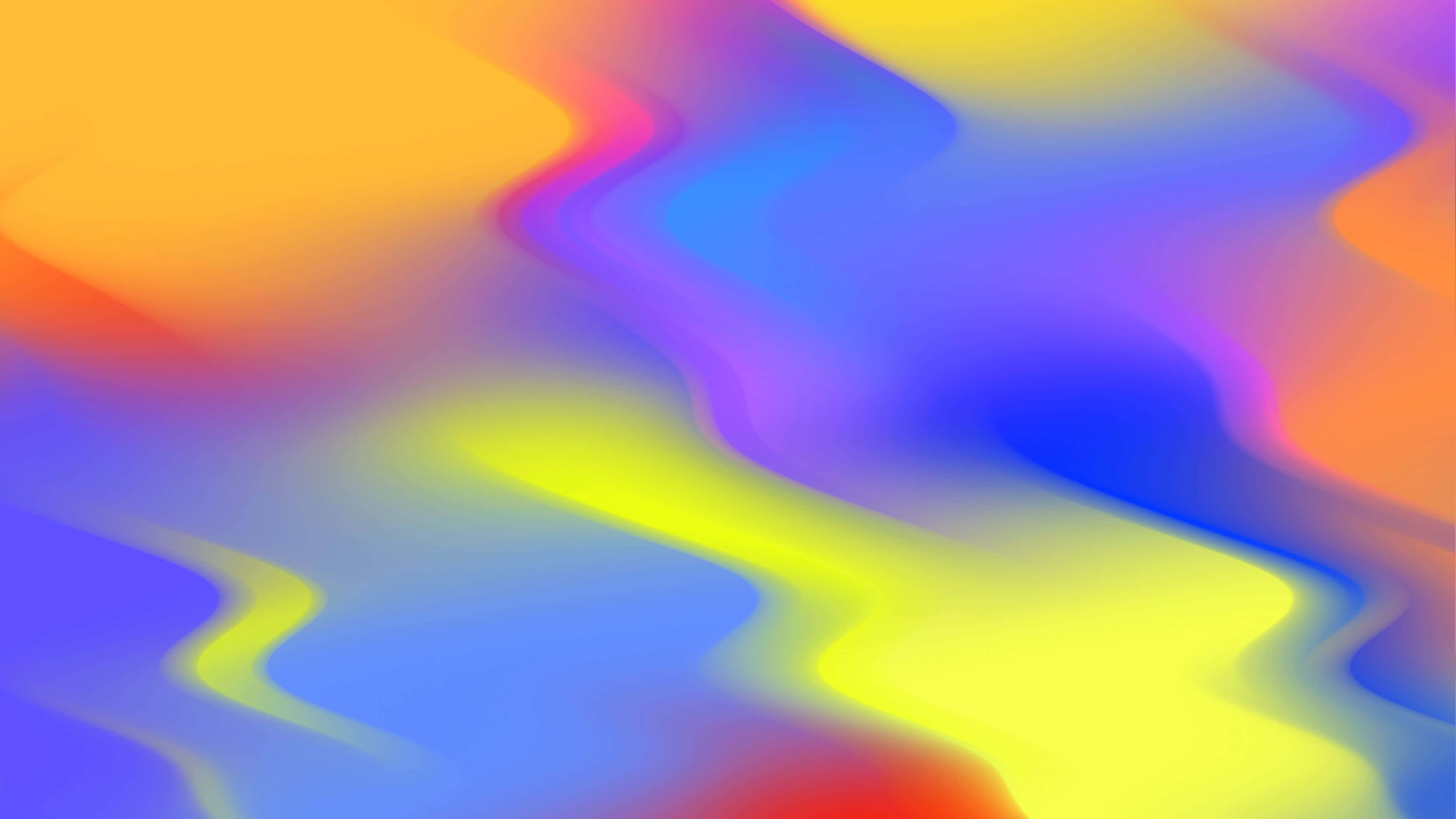 colors 桌布 壁紙 — 充滿活力的橙色、藍色、黃色和紫色抽象波浪融合成流暢的數位漸層。
