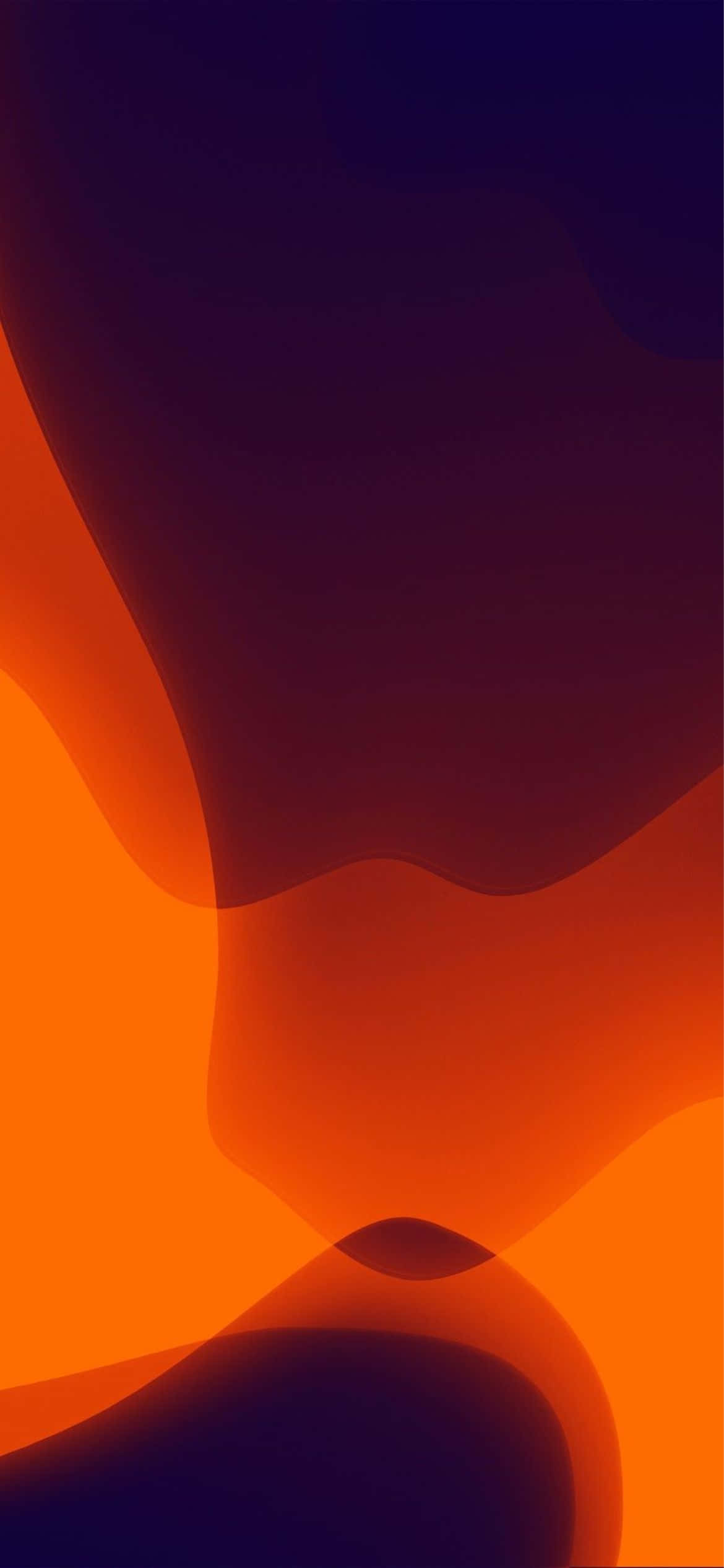 Orange Aesthetic Phone 桌布 壁紙 — 充滿活力的橙色和深紫色抽象波浪融合成平滑漸層的數位藝術作品。