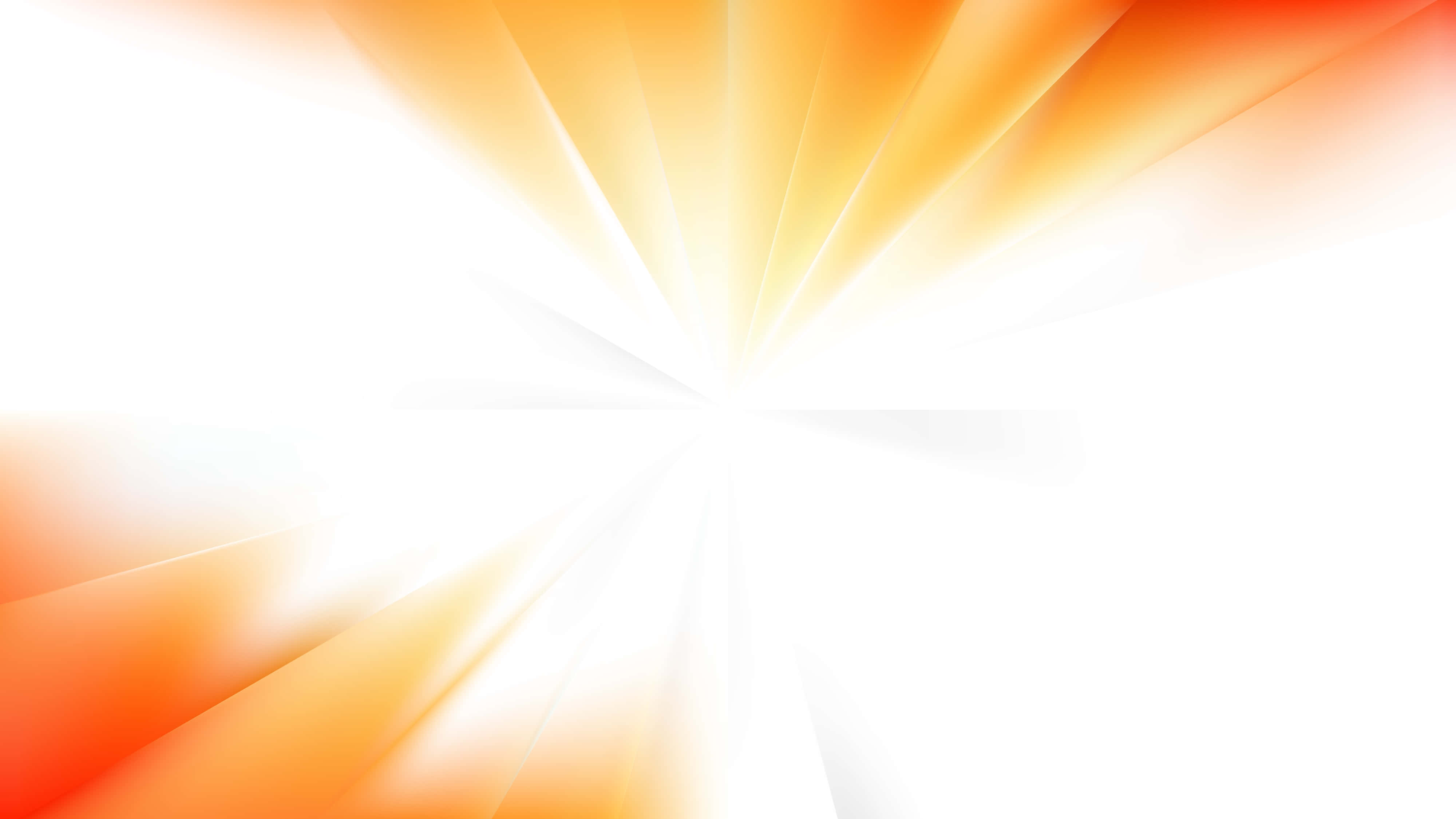 Orange Abstract 桌布 壁紙 — 充滿活力的橙色和白色光線從中心點迸發，創造出動感四射的抽象背景。