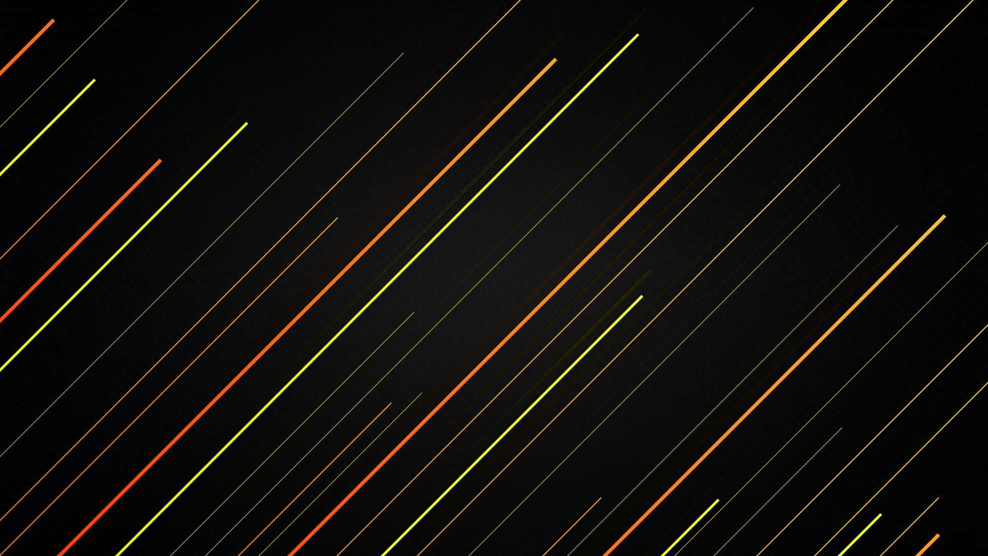 Abstraction 桌布 壁紙 — 充滿活力的橙色和黃色對角光線劃過深邃的黑色背景，形成動態的抽象圖案。