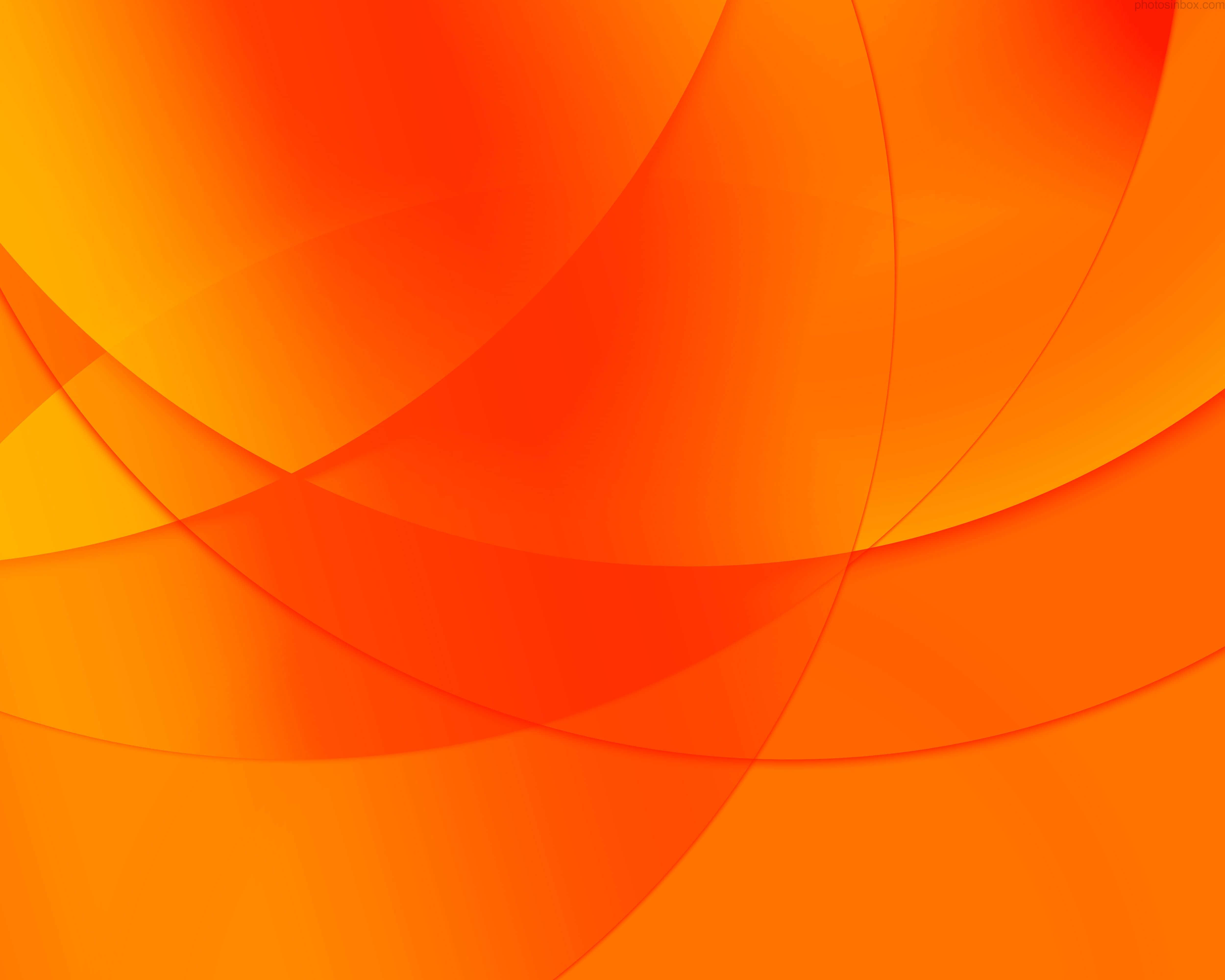 Red And Orange 桌布 壁紙 — 充滿活力的橙色和黃色抽象曲線在漸變背景上以分層的半透明弧線流動。