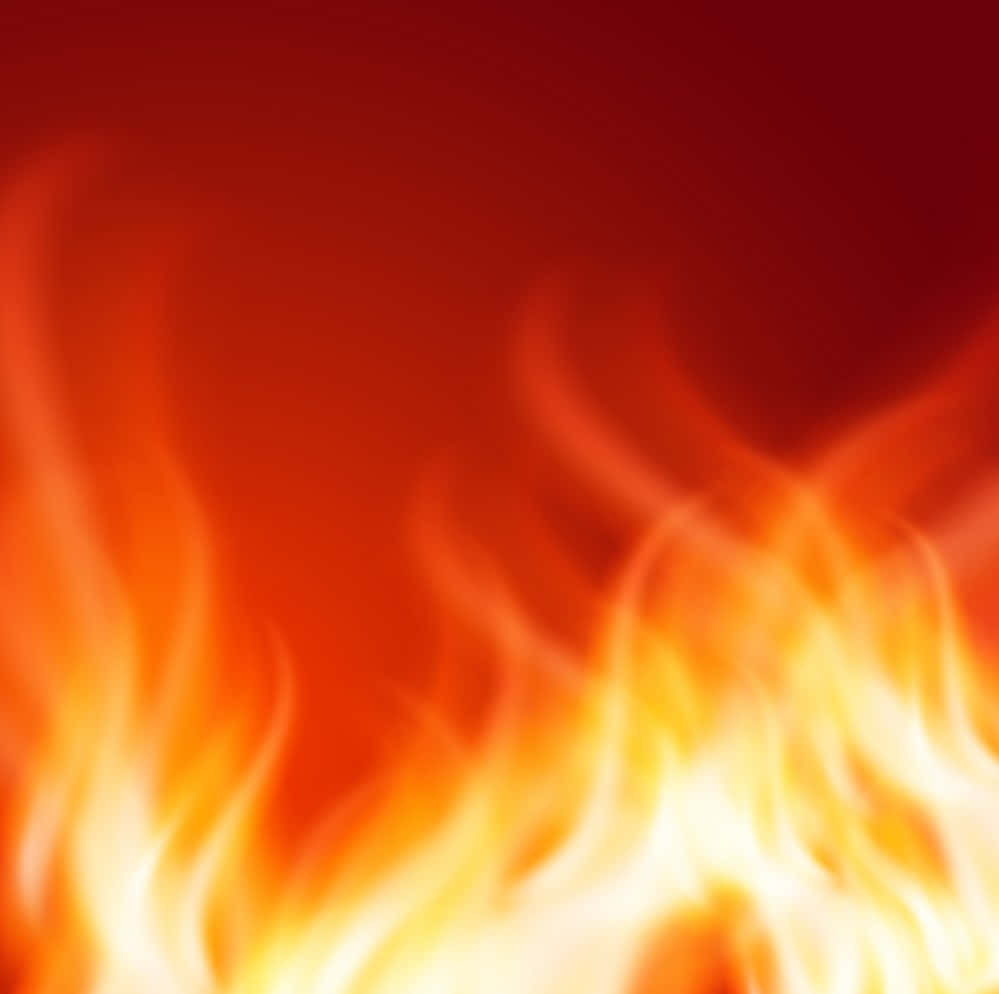 Red Fire 桌布 壁紙 — 充滿活力的橙色和黃色火焰在深紅色漸變背景上動態升起。