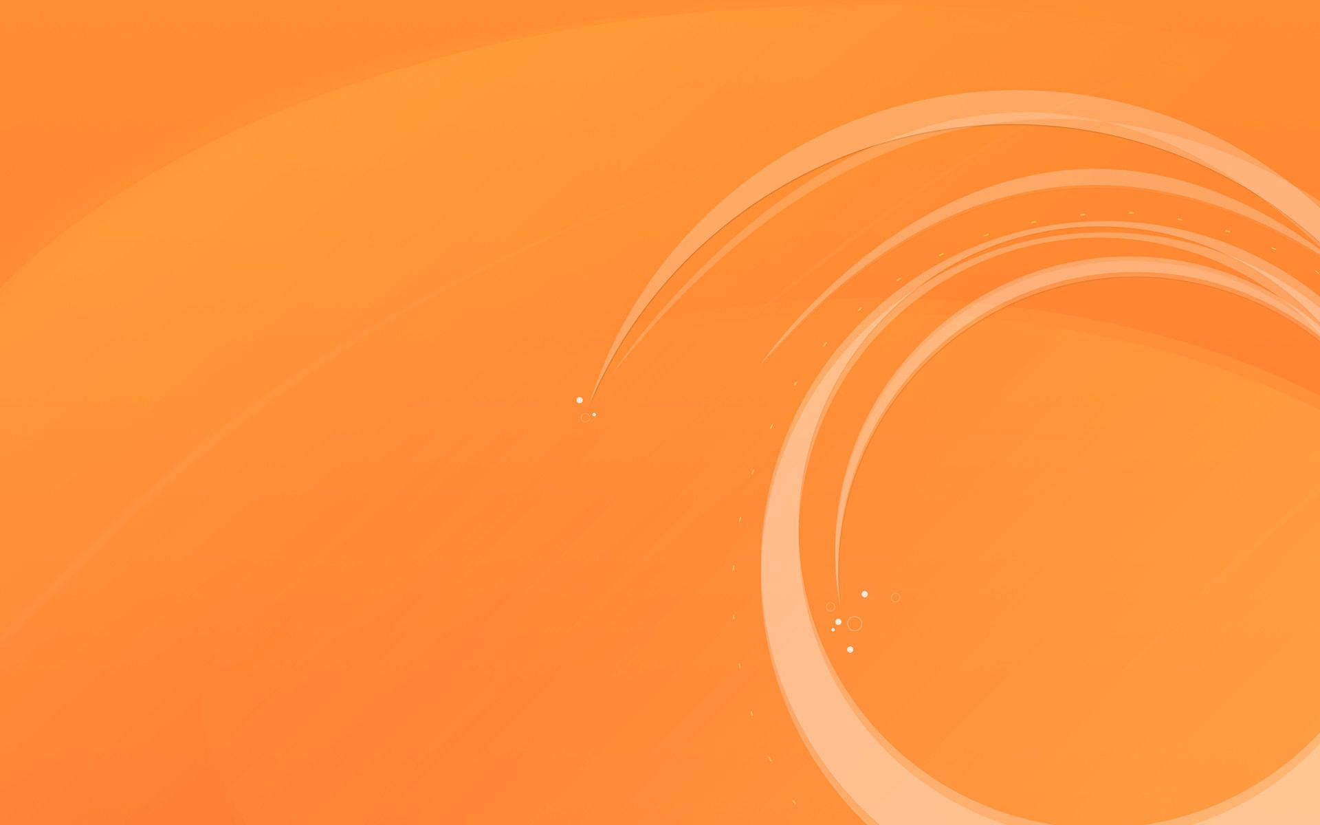 Orange Circle 桌布 壁紙 — 充滿活力的橙色漸層背景，帶有流暢的曲線和微妙的閃光，營造出動態的抽象設計。