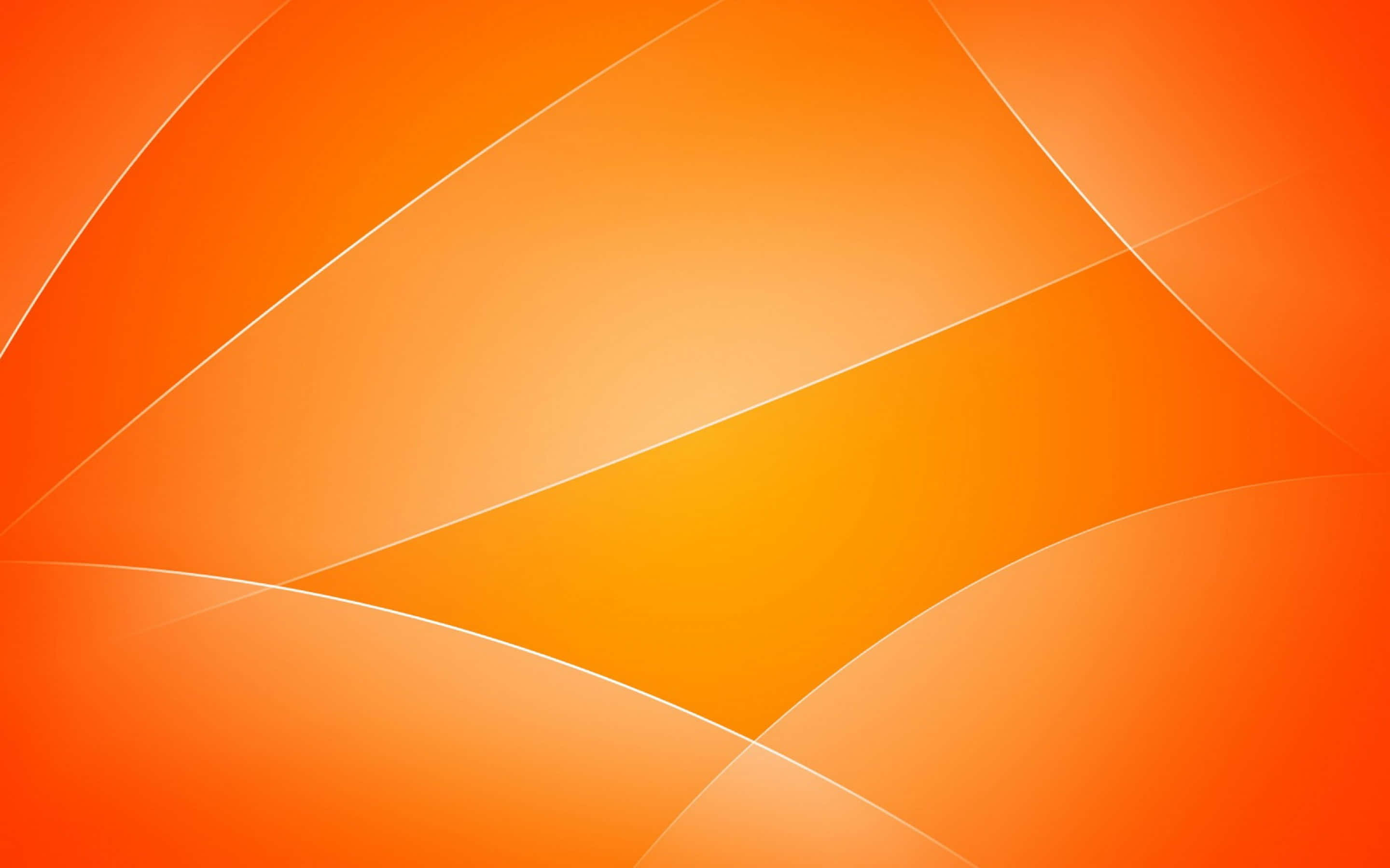 Cool Orange 桌布 壁紙 — 充滿活力的橙色漸變桌布，流動的白色曲線營造出動態的抽象構圖。