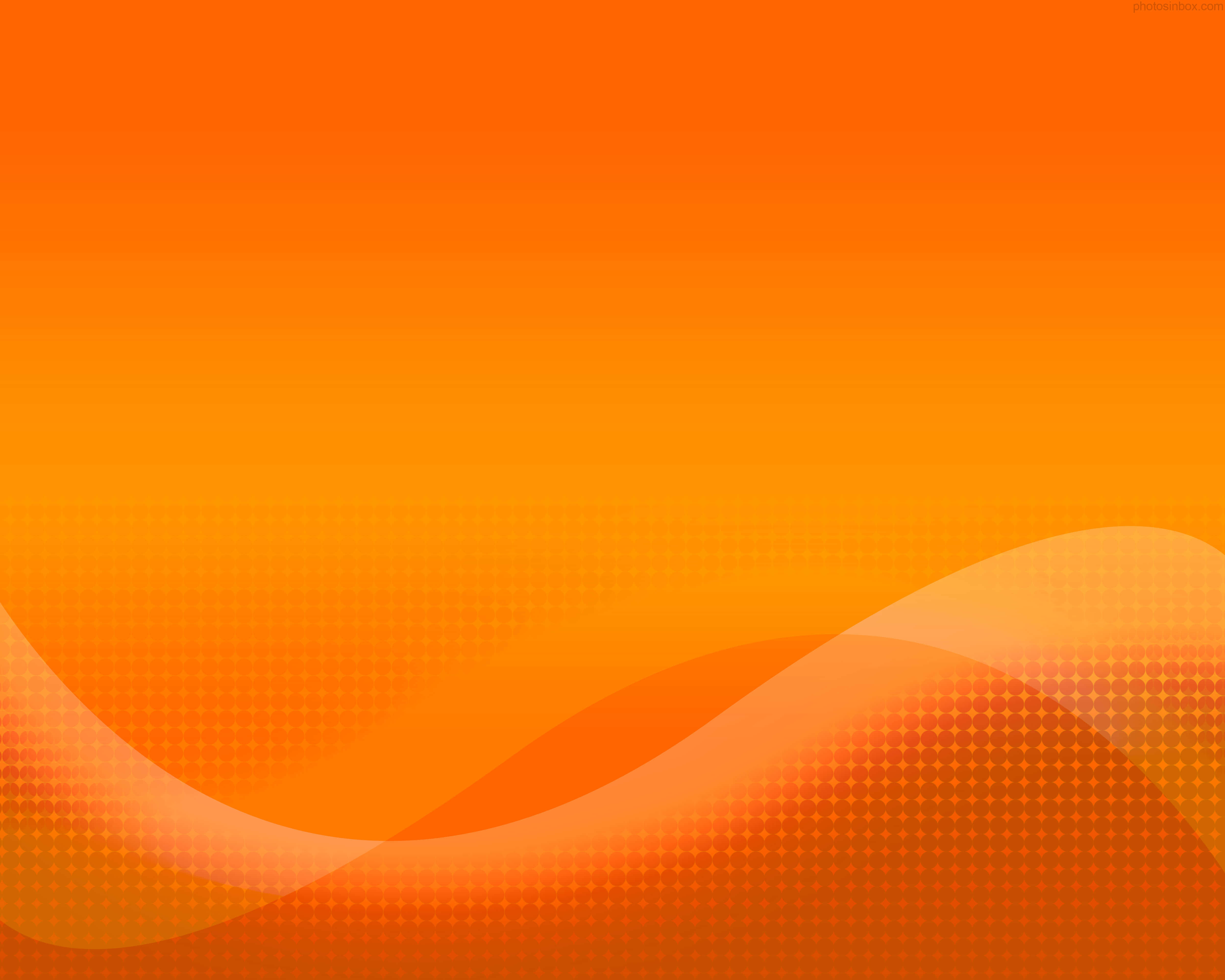 Light Orange 桌布 壁紙 — 充滿活力的橙色漸變背景，搭配流動的波浪形狀和半色調點狀圖案，營造出動態的抽象設計。