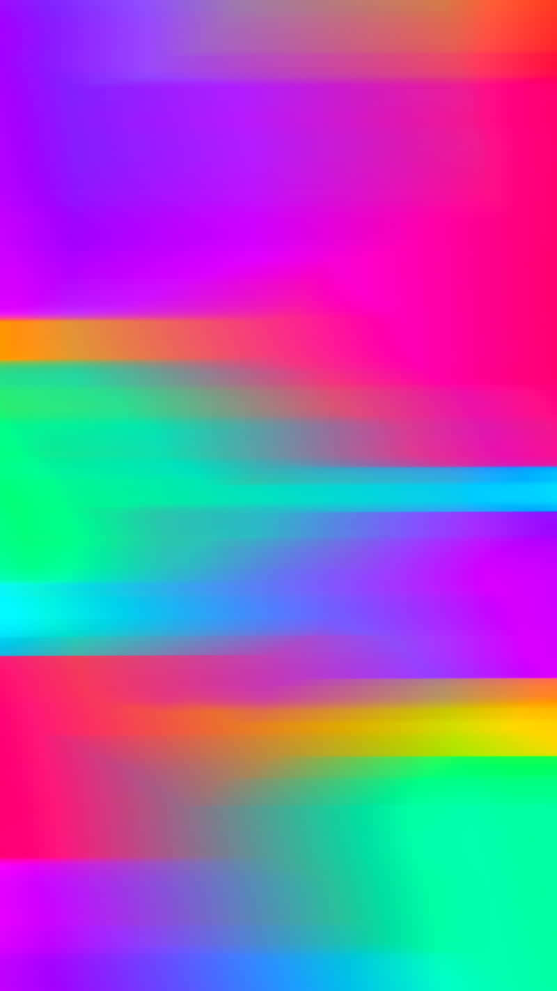 Rainbow Gradient 桌布 壁紙 — 充滿活力的水平霓虹色帶在數位漸層桌布中柔和地融合。