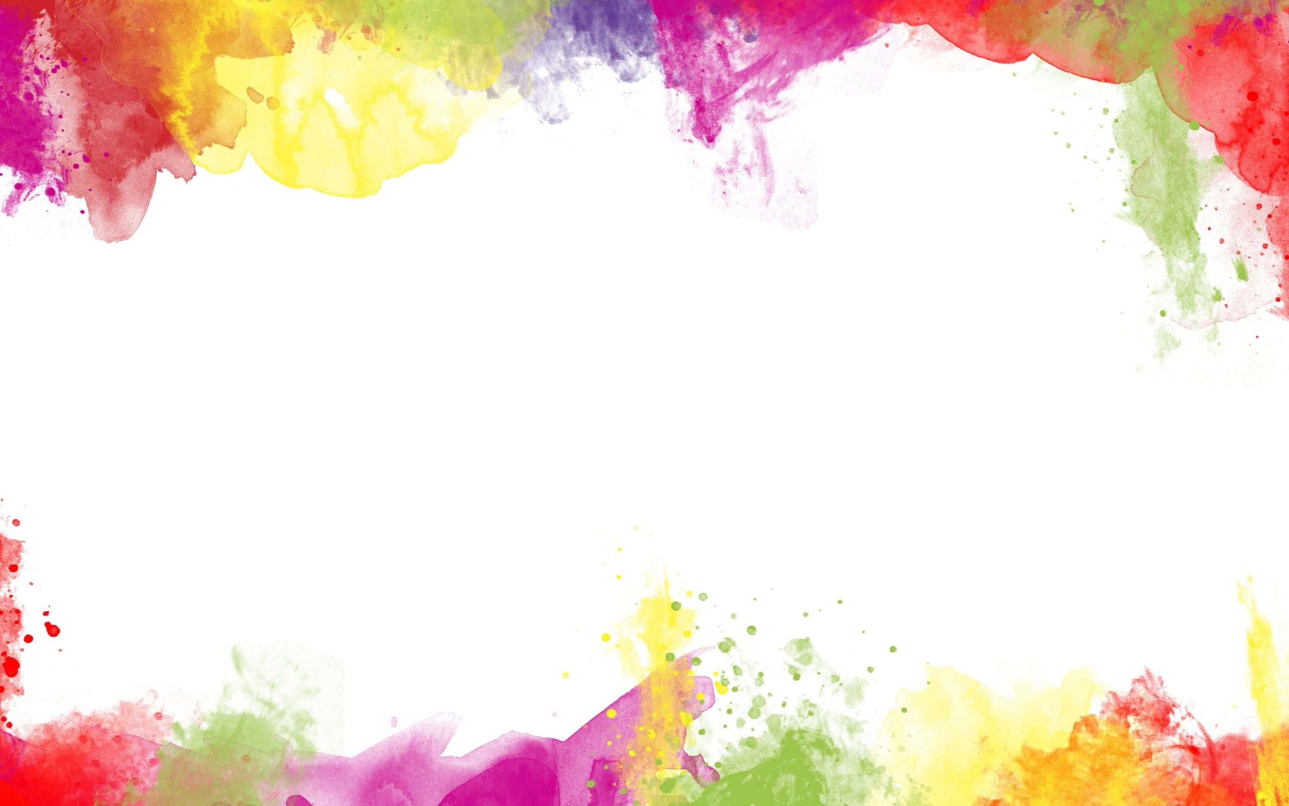 paint 桌布 壁紙 — 充滿活力的水彩飛濺圍繞著一個空白的白色中心，帶有鮮明的紅色、黃色、綠色和紫色色調。