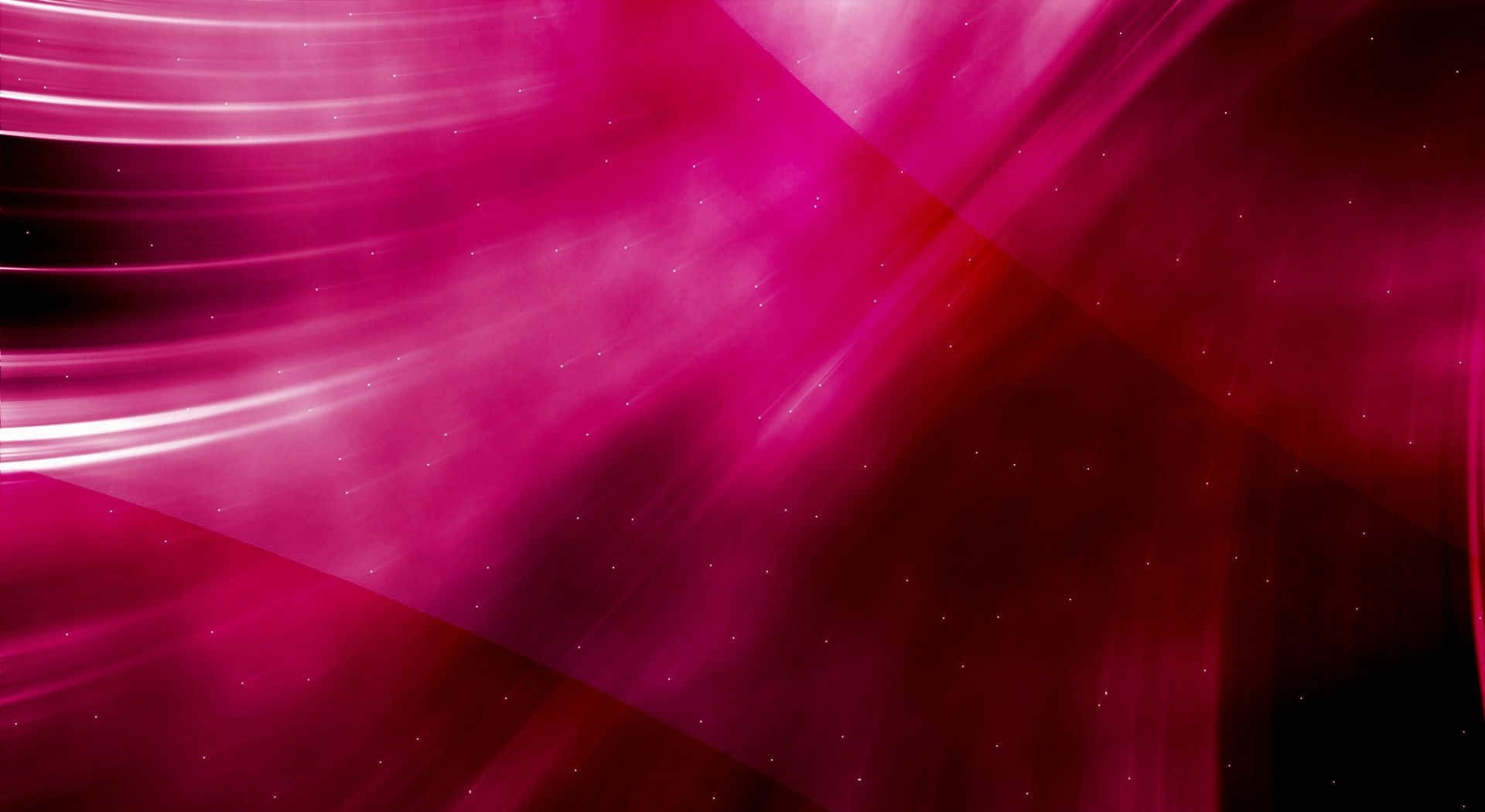 Magenta 桌布 壁紙 — 充滿活力的洋紅色光條在點綴著發光粒子的黑暗宇宙畫布上動態流動。