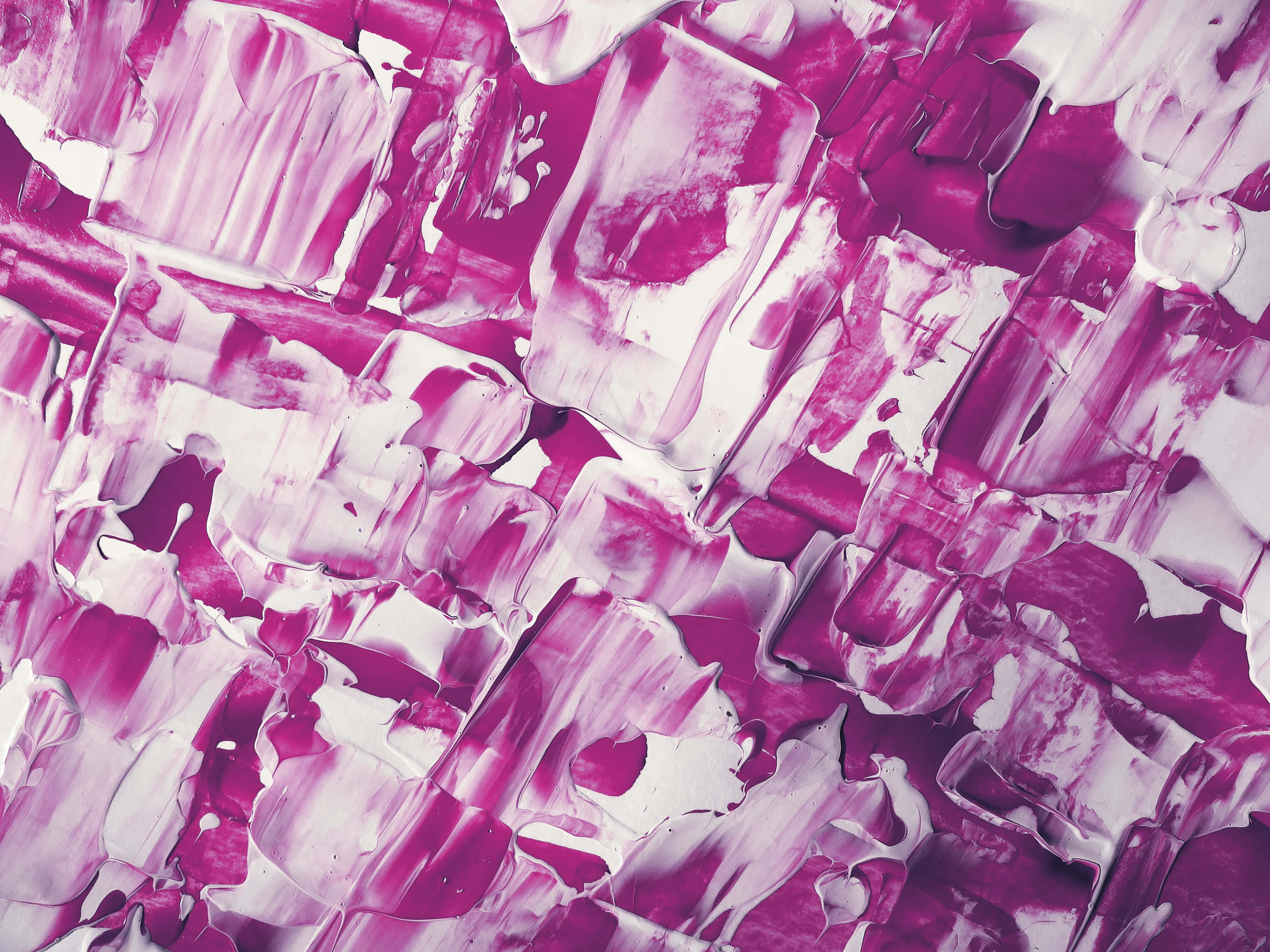 Aesthetic Abstract 桌布 壁紙 — 充滿活力的洋紅色和白色油漆筆觸，以厚實的厚塗層創造出大膽的抽象紋理。