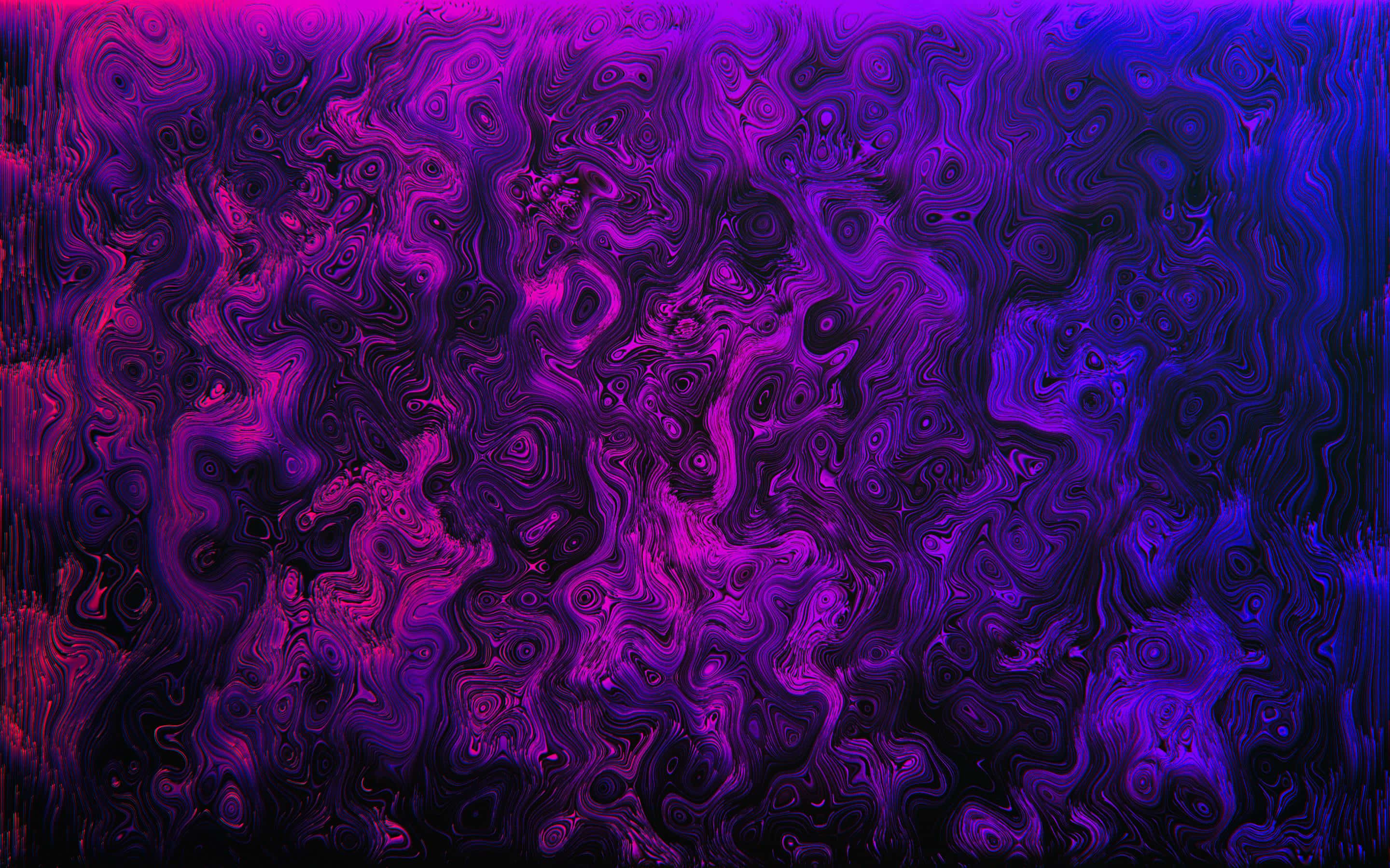 Swirls 桌布 壁紙 — 充滿活力的洋紅色和電光藍色漩渦圖案在深色畫布上流動，形成迷人的數位抽象設計。