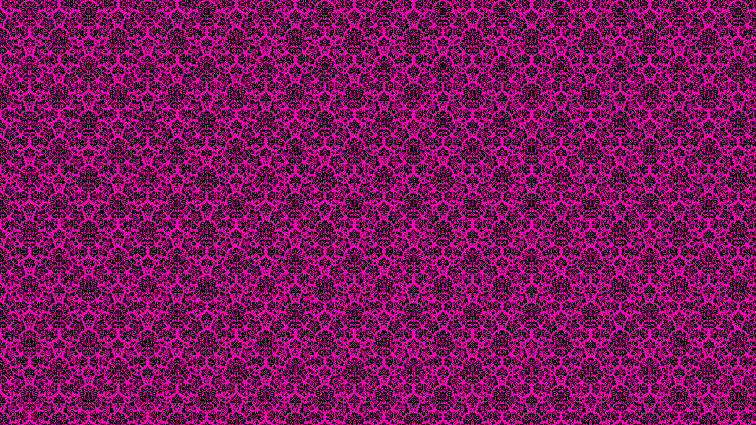 Hot Pink Aesthetic 桌布 壁紙 — 充滿活力的洋紅色壁紙，帶有重複的深色大馬士革圖案，設計精緻華麗。