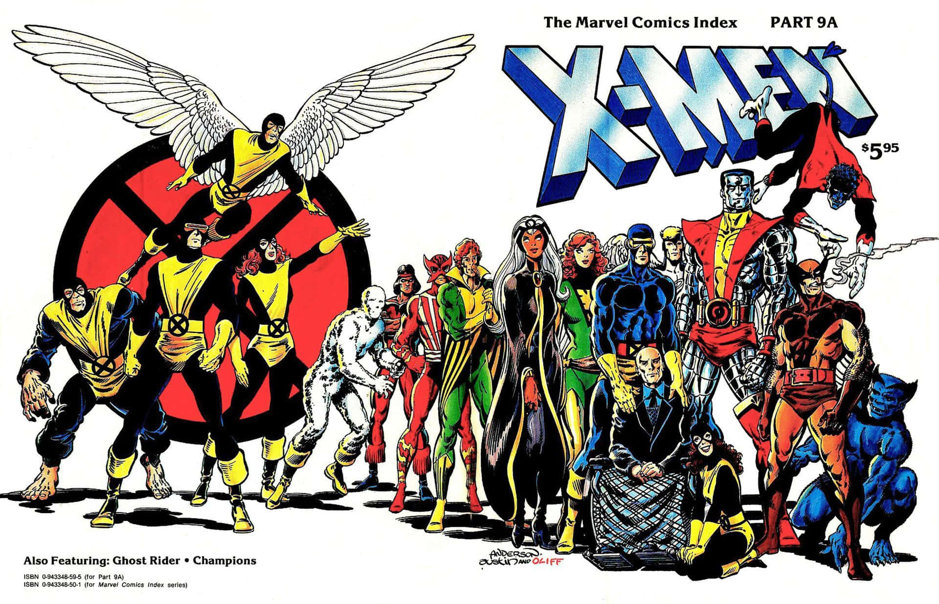 超級英雄 桌布 壁紙 — 充滿活力的漫畫書封面，X-Men 團隊以動態姿勢呈現，色彩大膽，服裝經典。