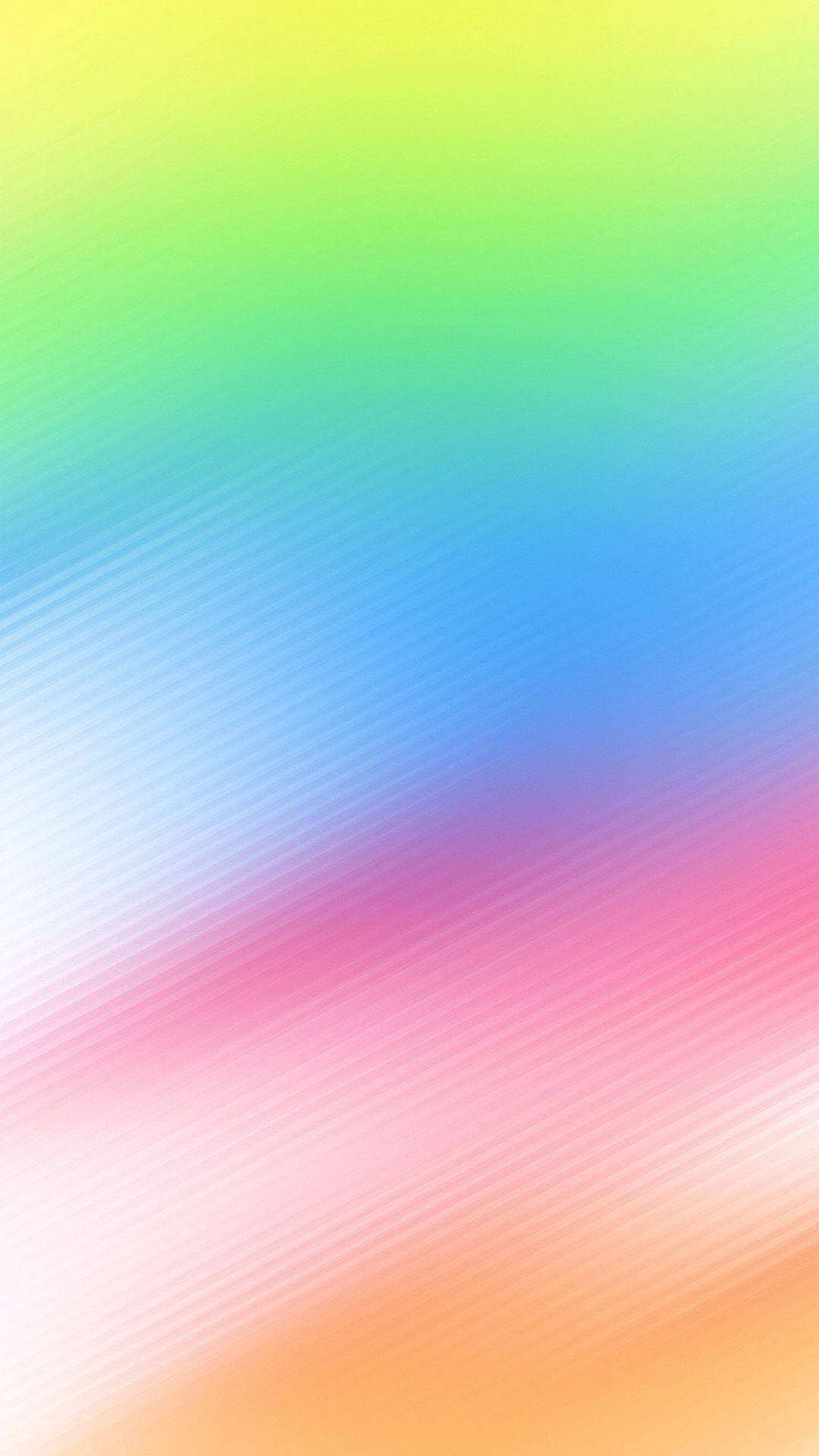 iPhone 桌布 壁紙 — 充滿活力的漸變壁紙，帶有混合黃色、綠色、藍色、粉紅色和橙色色調的對角線條紋。