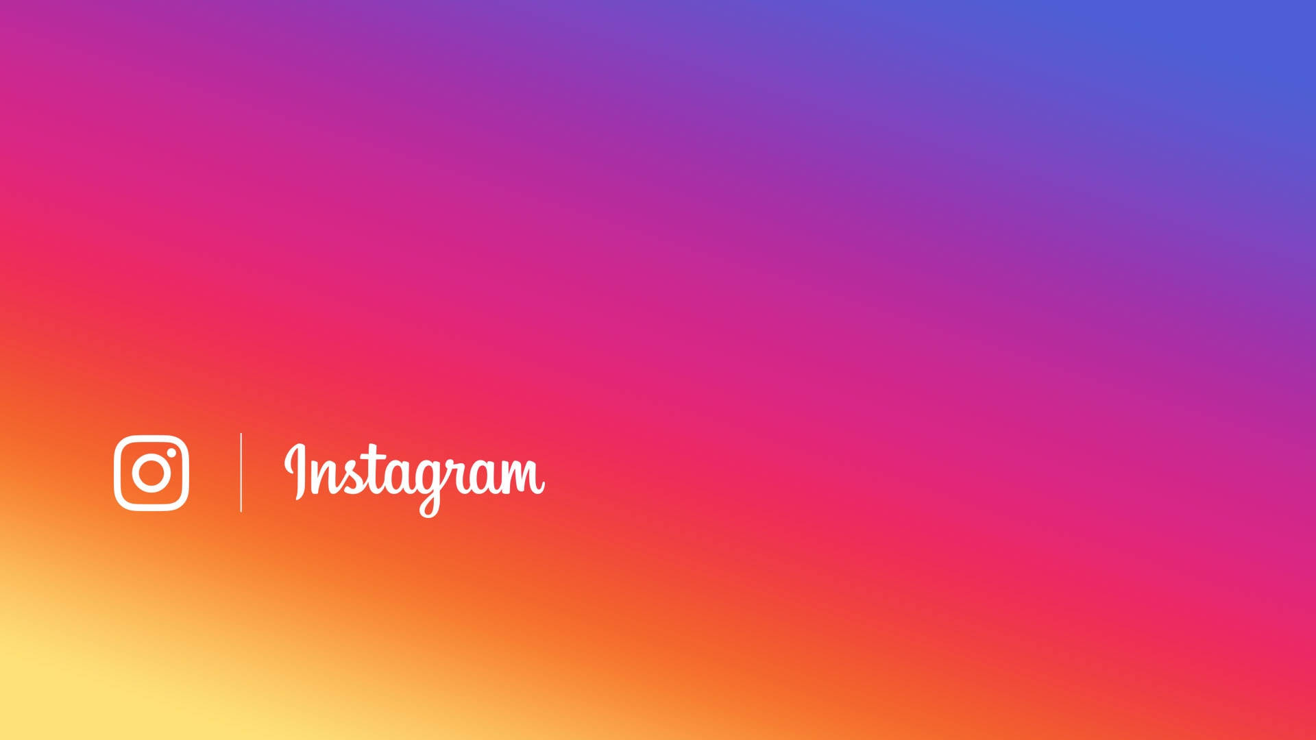 Instagram 桌布 壁紙 — 充滿活力的漸變背景，白色Instagram標誌在粉紅、橙色和藍色的色彩混合中突出。