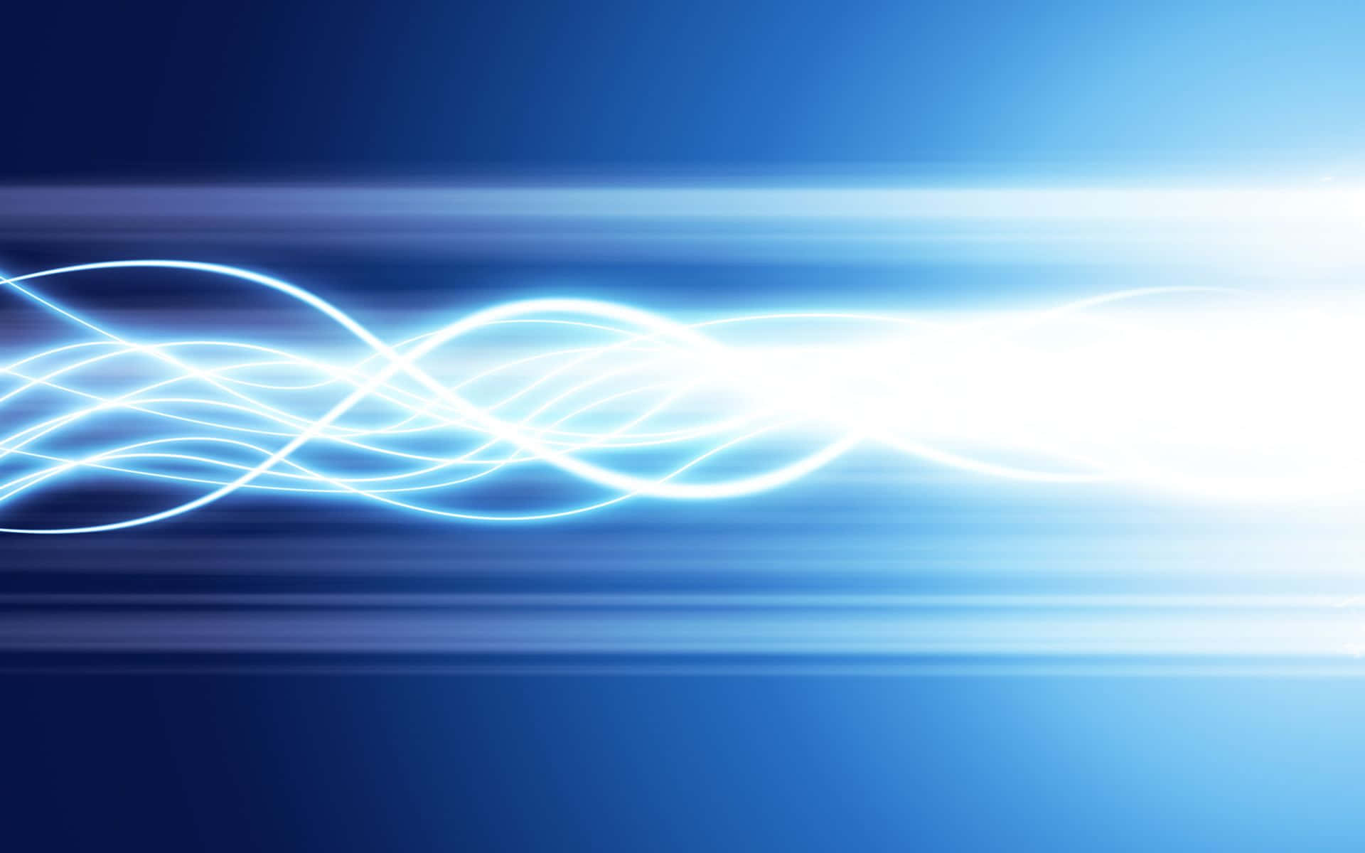 Plasma 桌布 壁紙 — 充滿活力的發光藍色光軌在漸變藍色背景上動態流動。