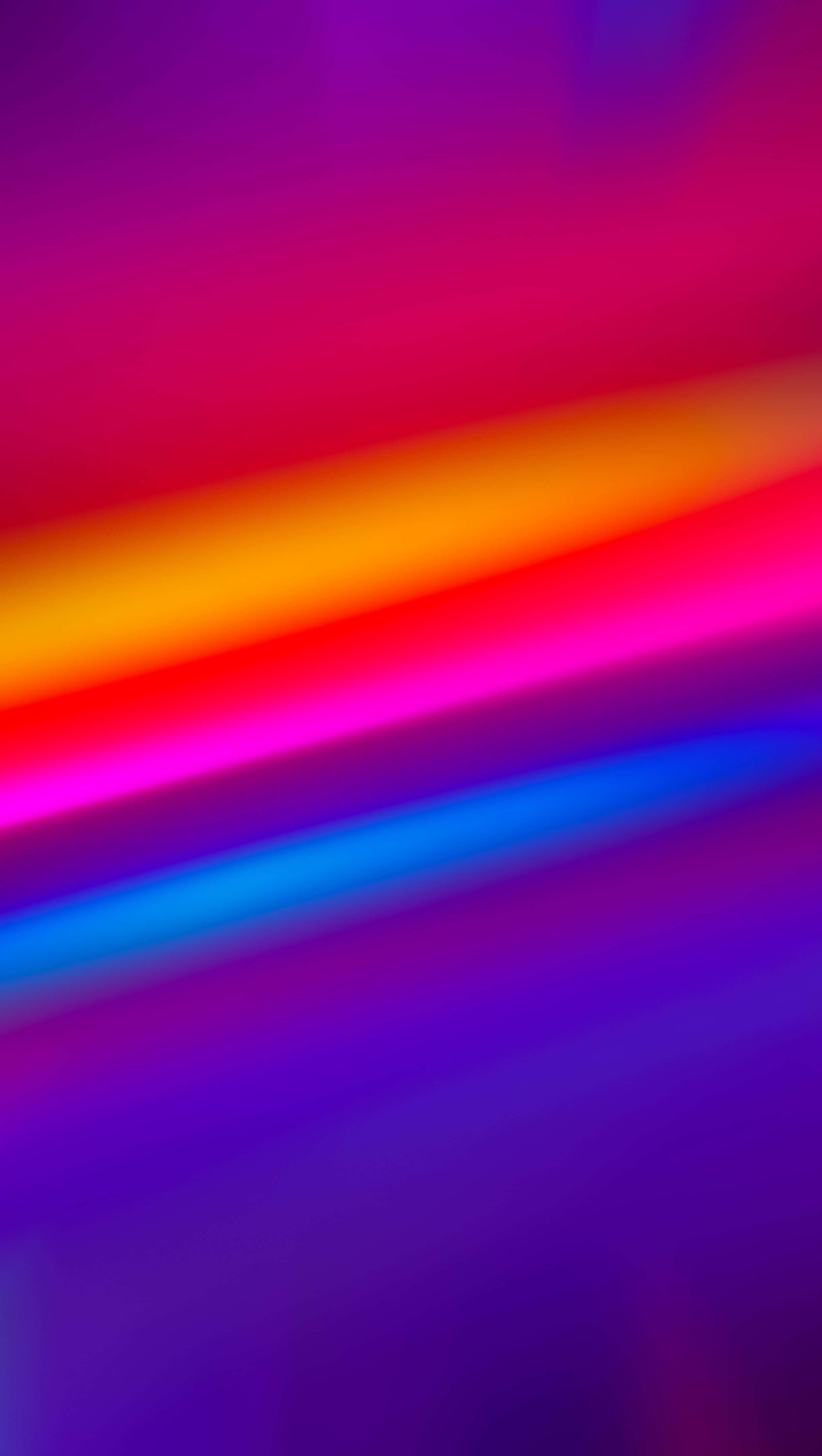 Bright Color 桌布 壁紙 — 充滿活力的粉紅、橙色和藍色霓虹條紋在漸變背景上對角模糊。