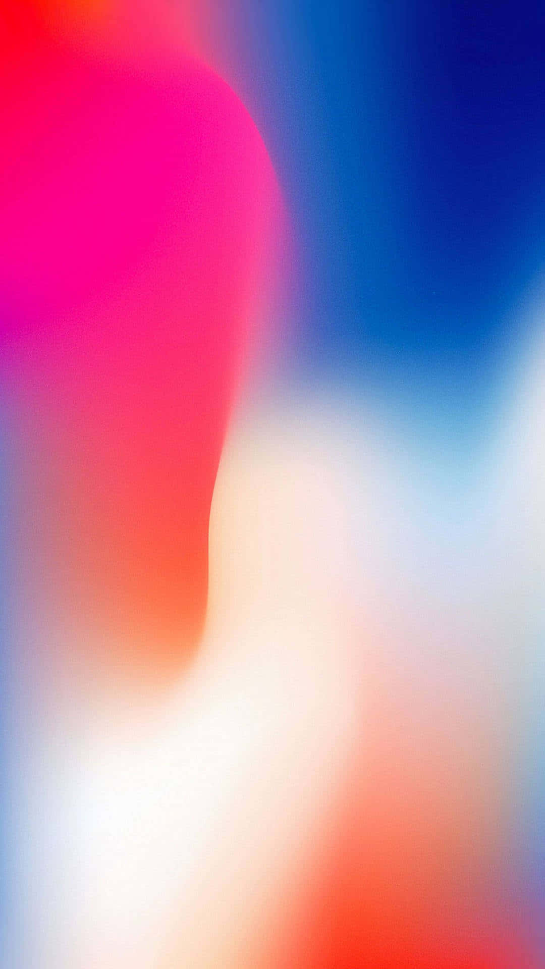 iPhone 桌布 壁紙 — 充滿活力的粉紅、紅和藍色抽象漸變，融合成柔和的白色，帶有平滑模糊的過渡。