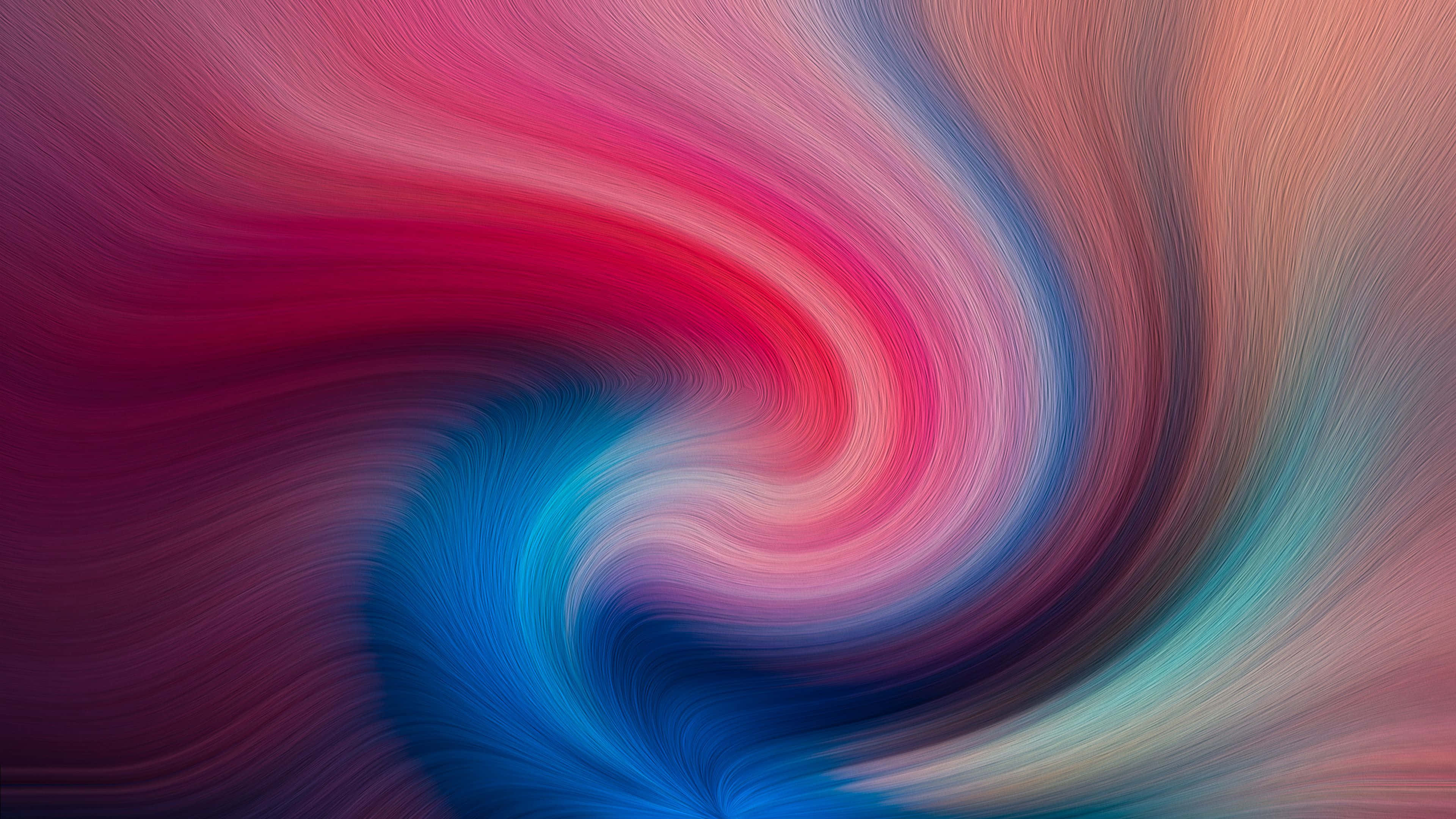 Swirl 桌布 壁紙 — 充滿活力的粉紅、藍色和紫色漩渦漸變，營造出動態的抽象運動效果。