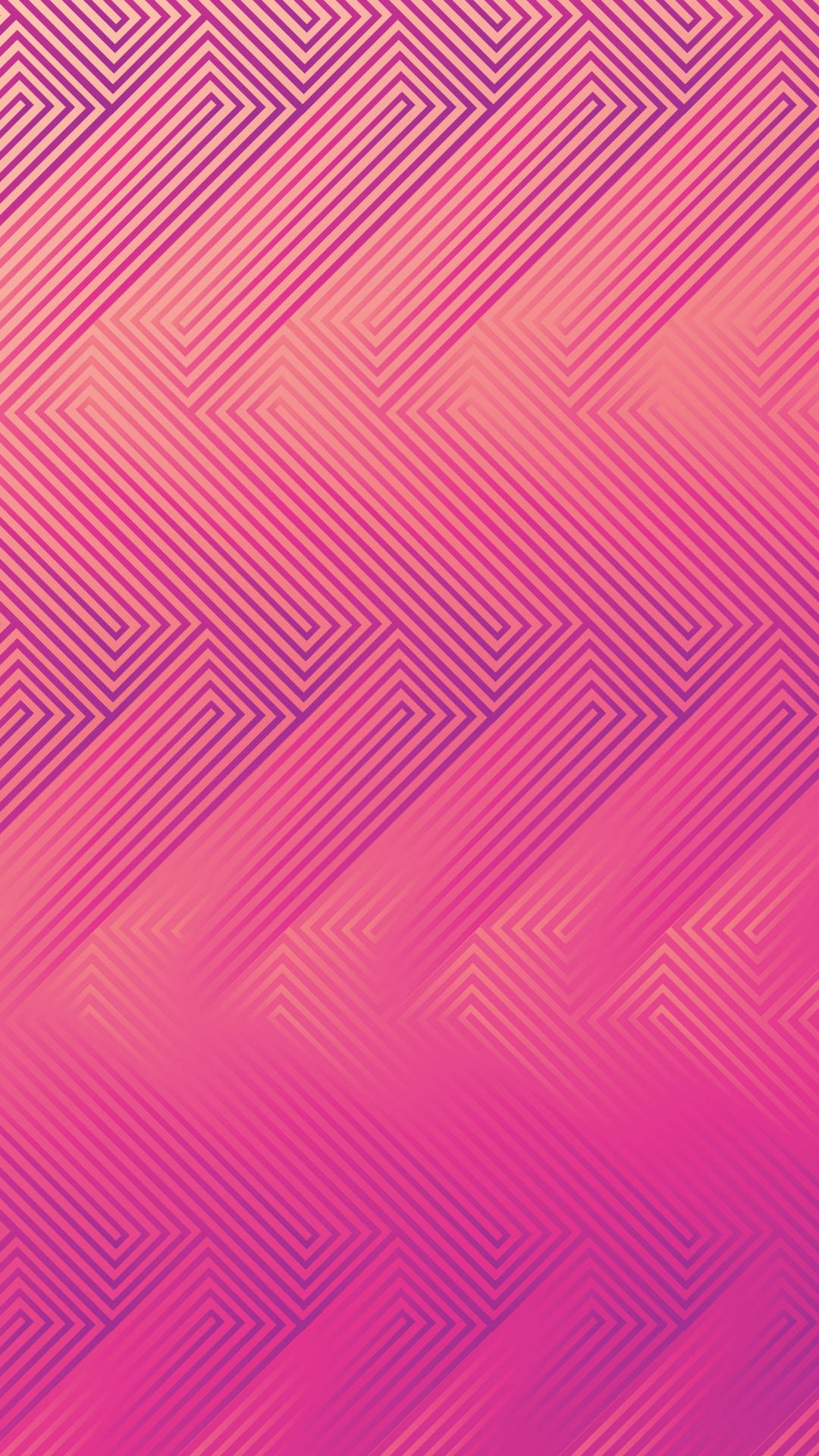Simple Geometric Phone 桌布 壁紙 — 充滿活力的粉紅色和洋紅色幾何圖案，帶有對角線和漸變陰影。