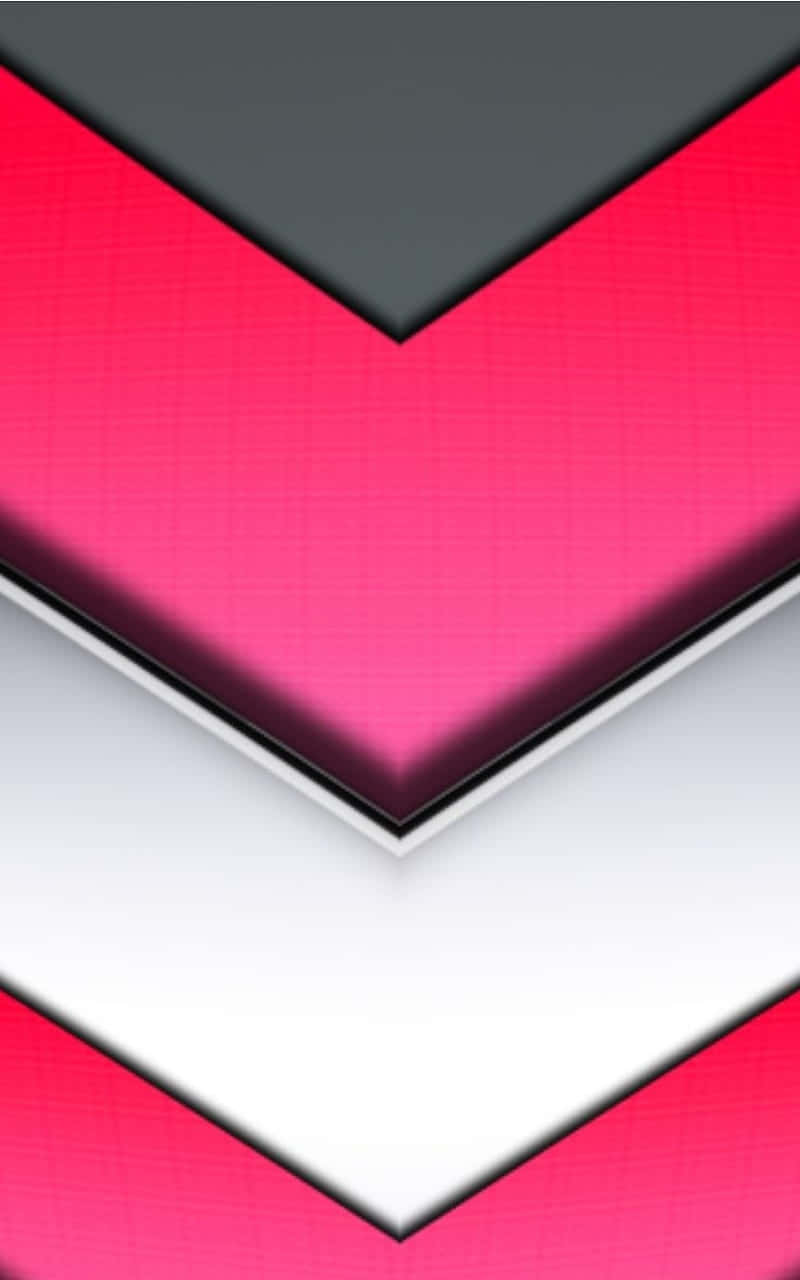 Pink Black And White 桌布 壁紙 — 充滿活力的粉紅色和炭灰色人字形條紋，帶有微妙的網格紋理，創造出大膽的幾何壁紙。