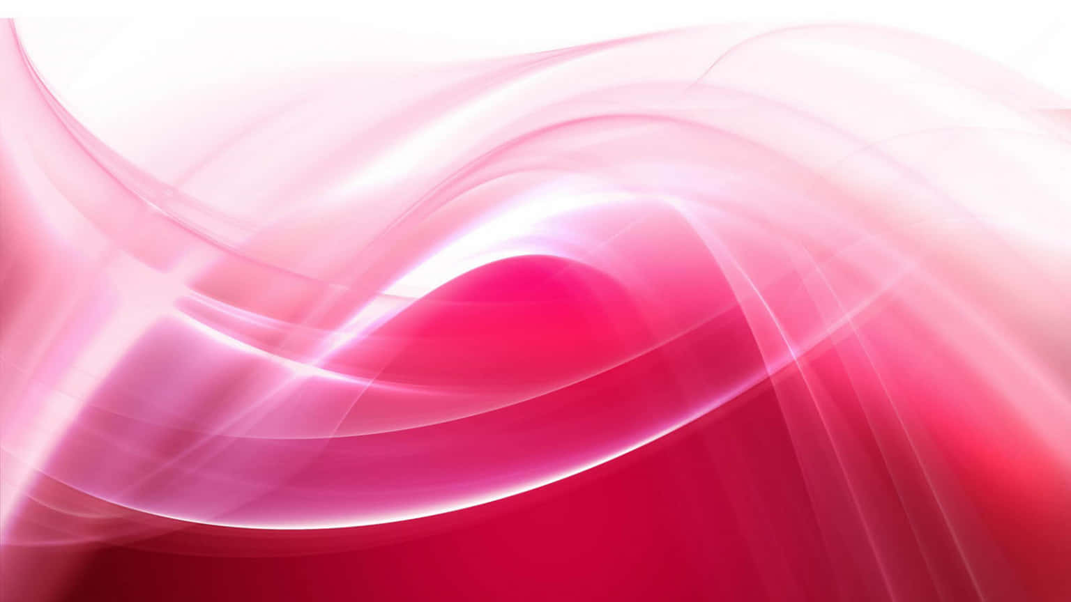 Pink Abstract 桌布 壁紙 — 充滿活力的粉紅色和白色抽象波浪動態流動，帶有發光高光和柔和漸變。