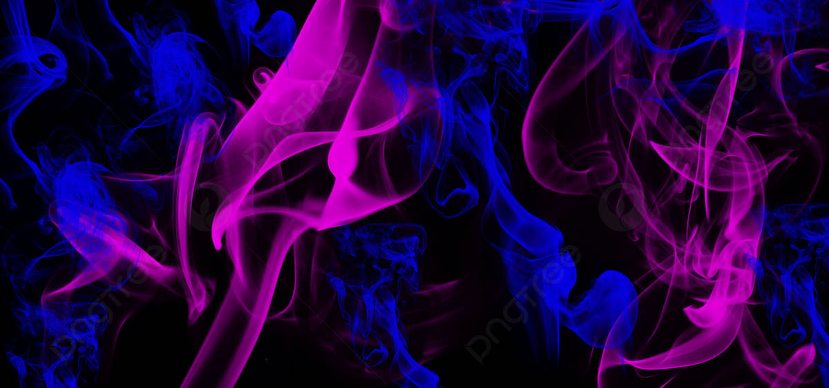 火焰動畫 桌布 壁紙 — 充滿活力的粉紅色和電光藍色煙霧在深黑色背景上動態旋轉。