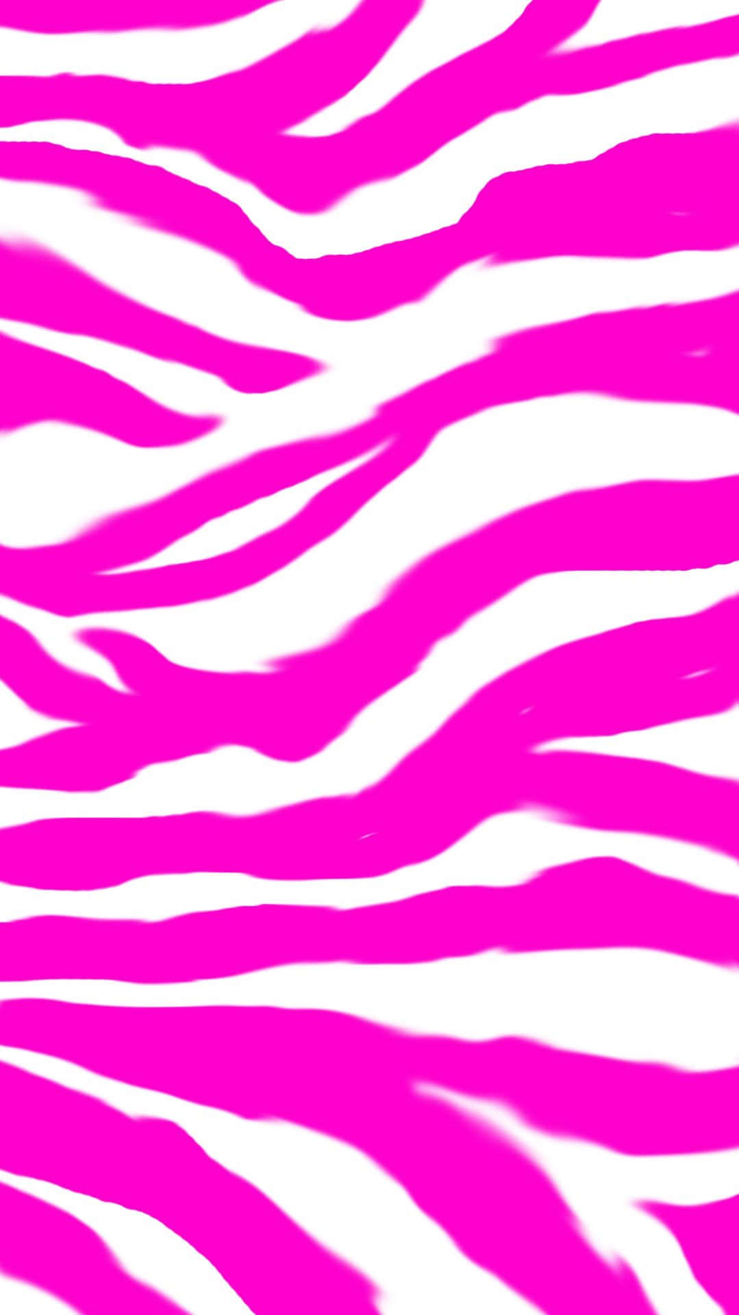Pink Zebra 桌布 壁紙 — 充滿活力的粉紅色斑馬條紋在純白色背景上流動，形成大膽的圖形圖案。