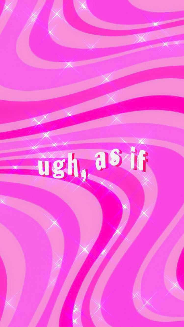 帶有閃粉和粗體 ugh 文字的粉紅色波浪背景