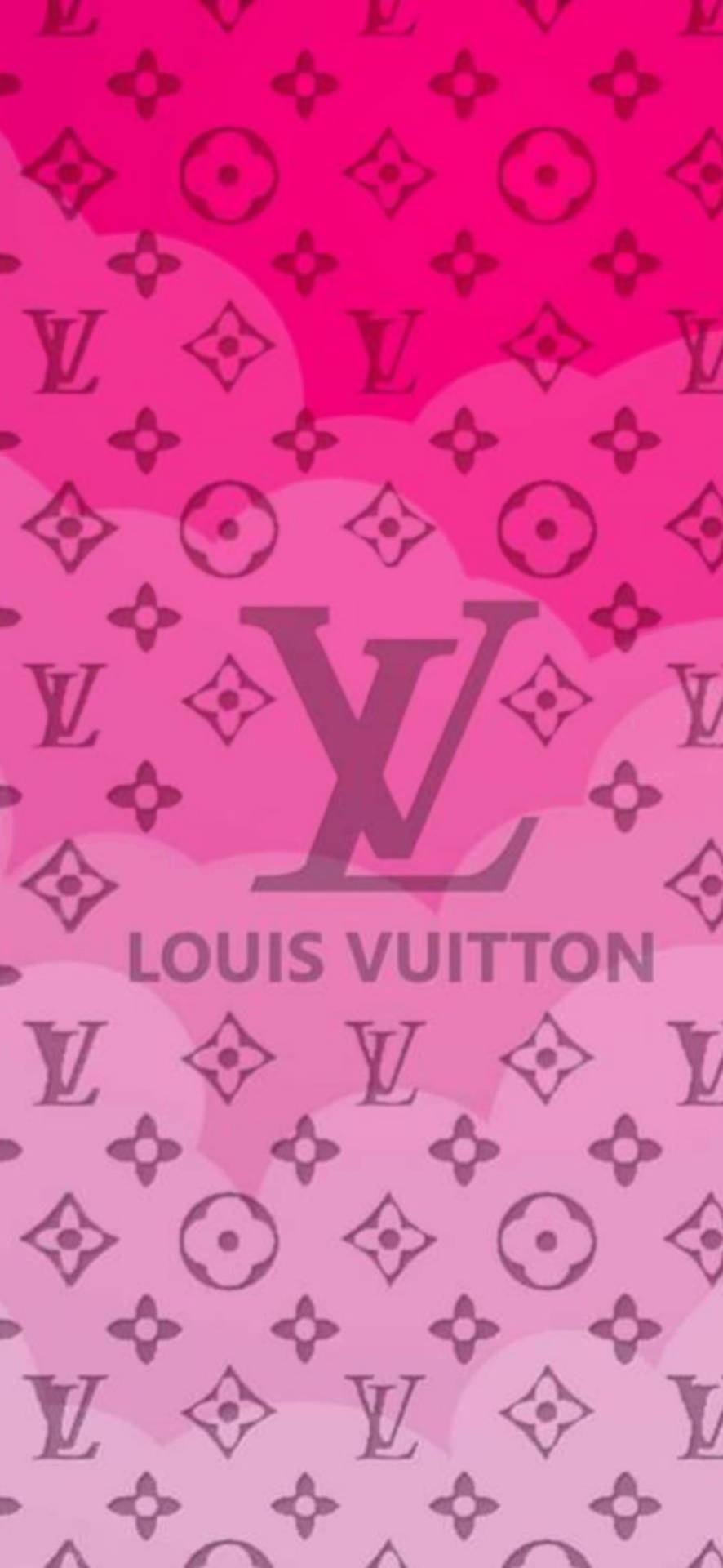 粉紅色漸層壁紙，帶有 Louis Vuitton 字母圖案和標誌。 — 路易威登 GIF 壁紙
