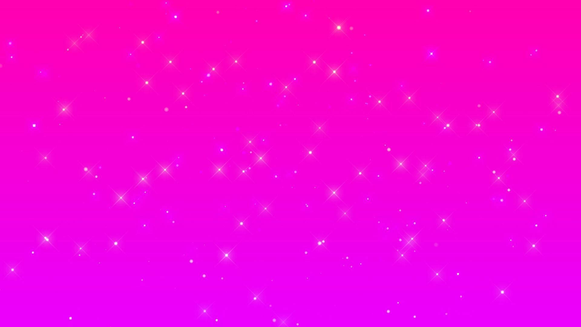 Hot Pink Aesthetic 桌布 壁紙 — 充滿活力的粉紅色漸變背景，點綴著閃爍的星狀光芒。