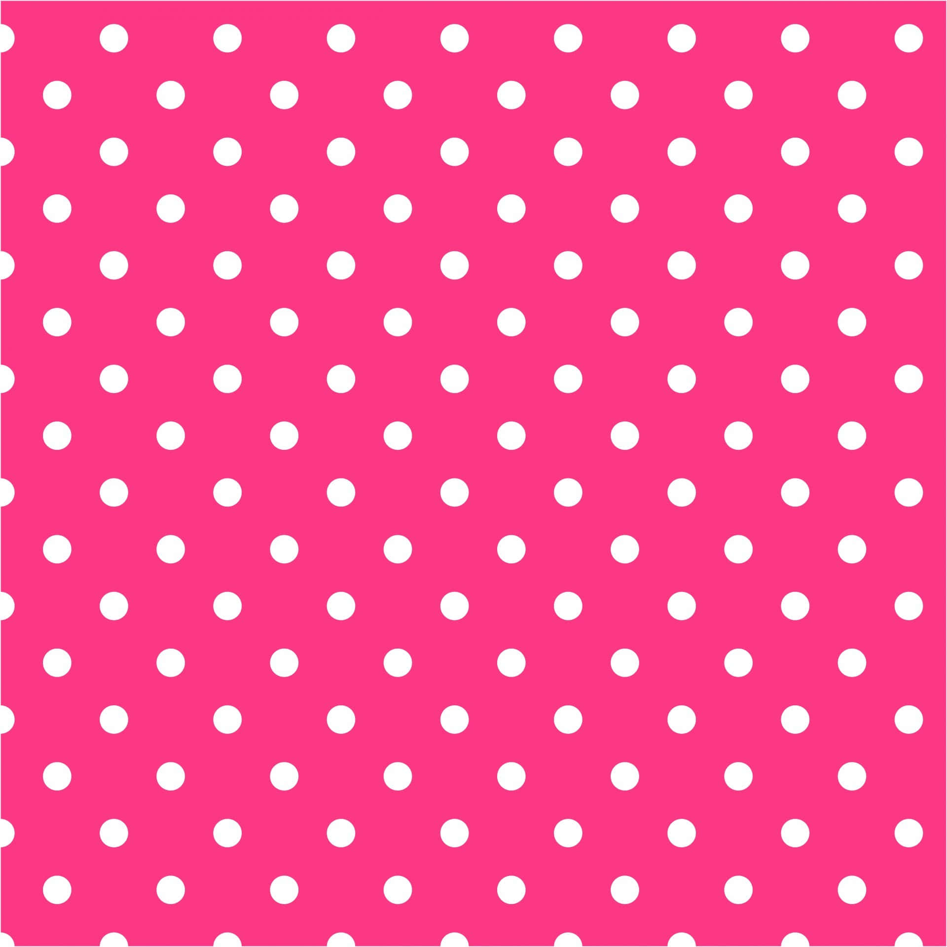 Pink And White Polka Dot 桌布 壁紙 — 充滿活力的粉紅色背景，飾有均勻分佈的白色圓點，形成無縫重複圖案。
