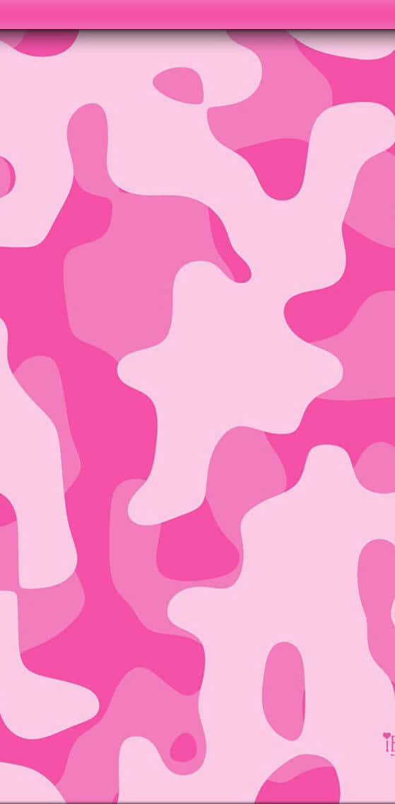 Pink Camo 桌布 壁紙 — 充滿活力的粉紅色迷彩圖案，帶有柔和的漸變和鮮明的形狀，覆蓋整個畫面。