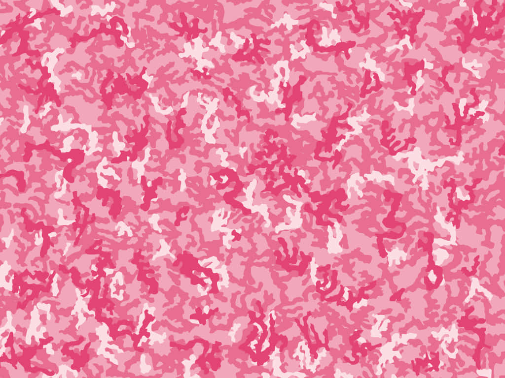 Pink Camo 桌布 壁紙 — 充滿活力的粉紅色迷彩圖案，帶有鮮豔的洋紅色和柔和的腮紅色調，呈現重複的抽象設計。