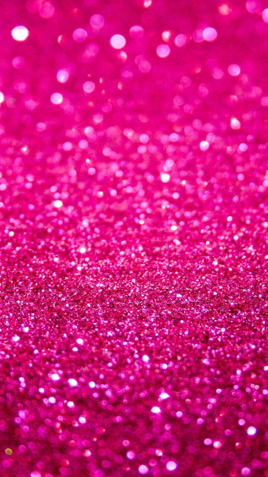Hot Pink Aesthetic 桌布 壁紙 — 充滿活力的粉紅閃粉紋理，帶有閃爍的散景高光和淺景深效果。