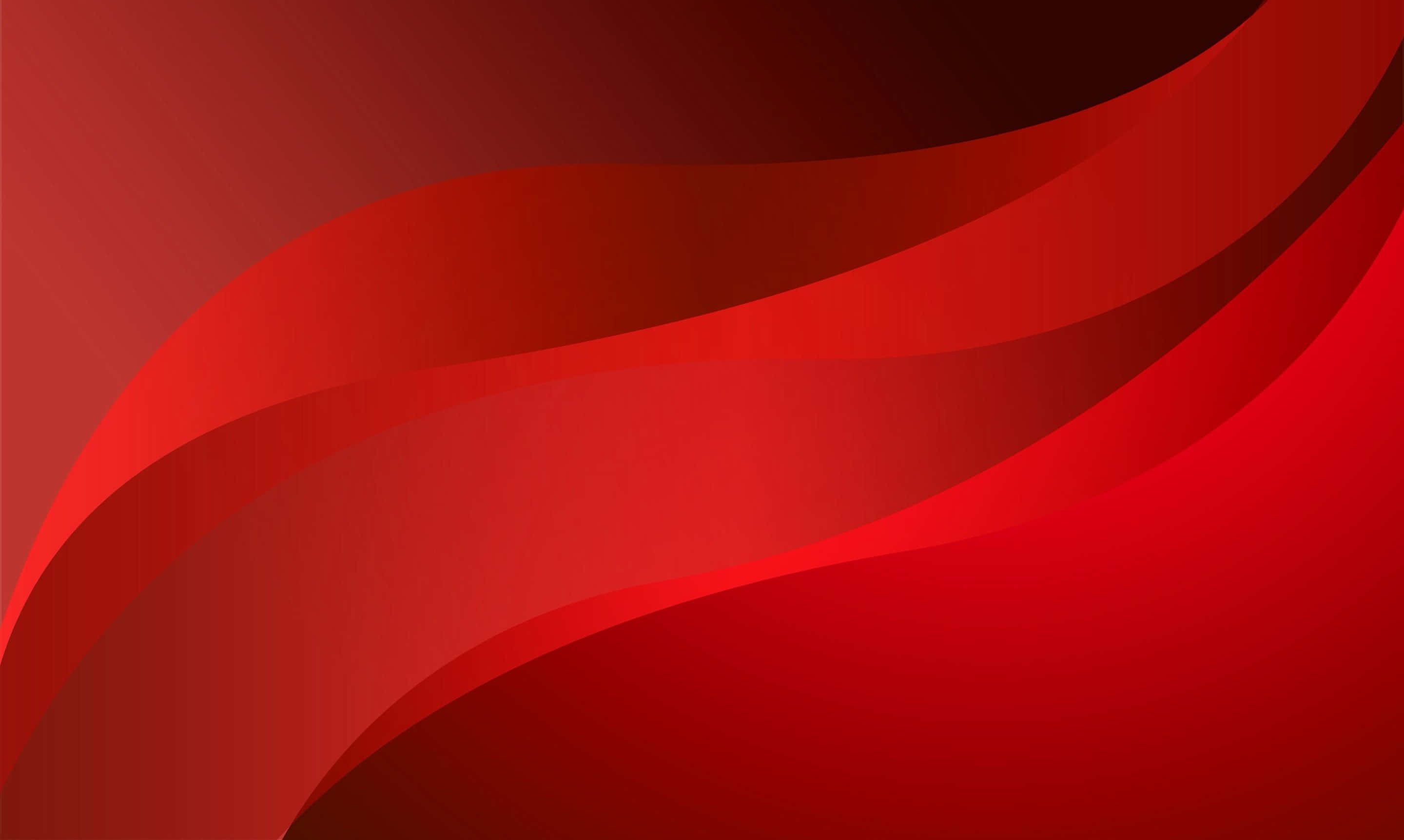 Red Abstract 桌布 壁紙 — 充滿活力的紅色抽象波浪在漸變背景上優雅流動，帶有柔和光線和流暢曲線。
