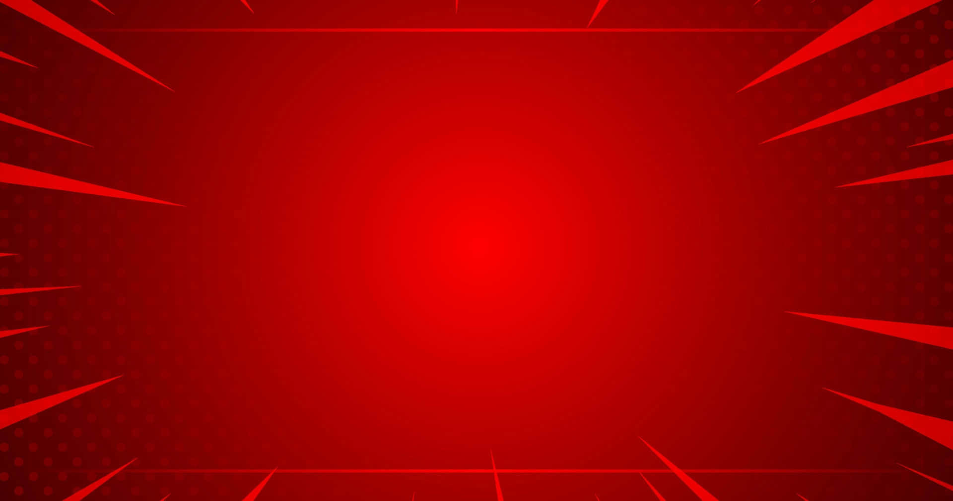 Rays 桌布 壁紙 — 充滿活力的紅色漫畫書背景，帶有從中心輻射的動態速度線和半色調點。