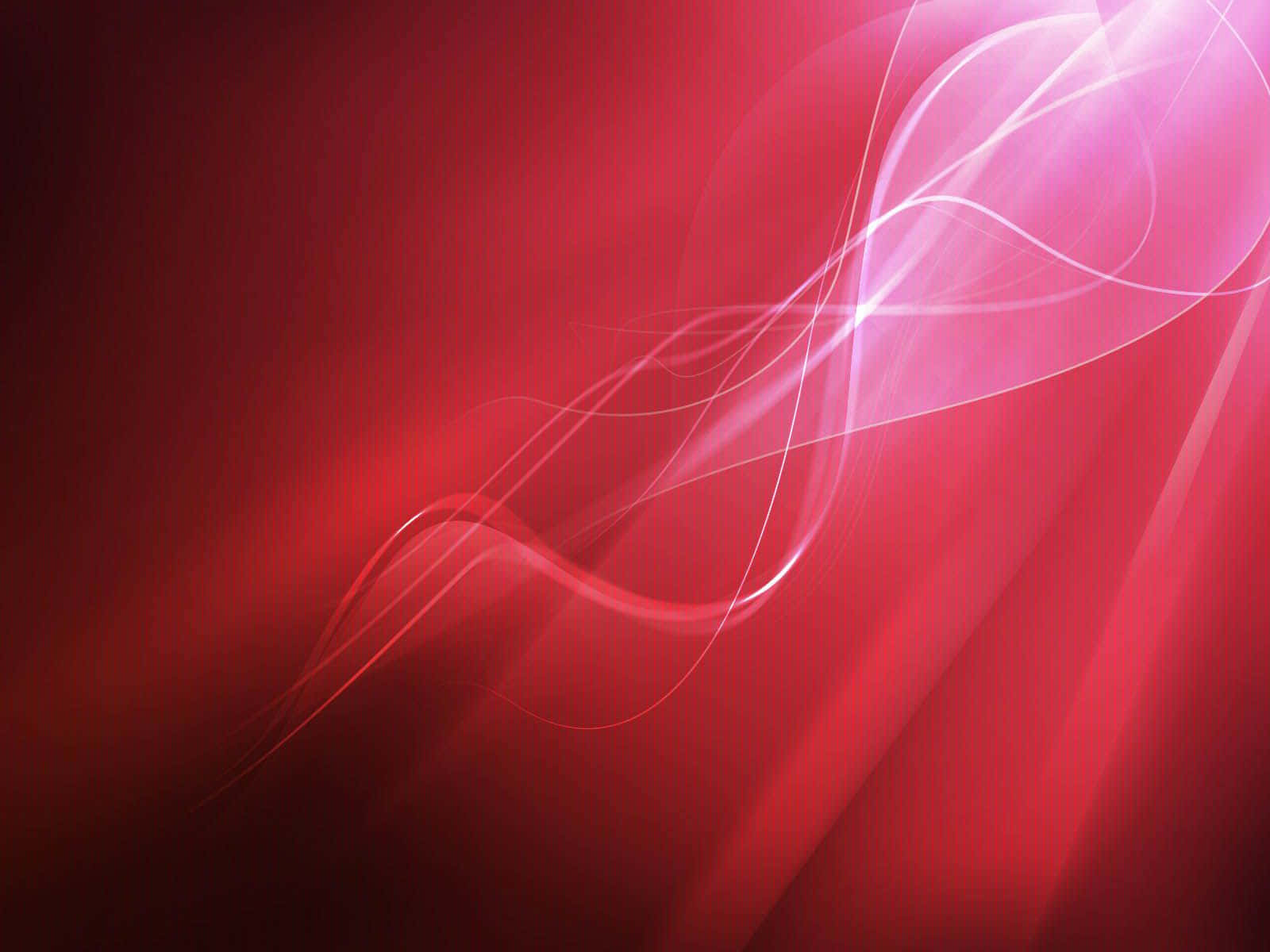 Abstraction 桌布 壁紙 — 充滿活力的紅色漸變背景，帶有發光的白色彎曲線條，沿對角線流過畫面。