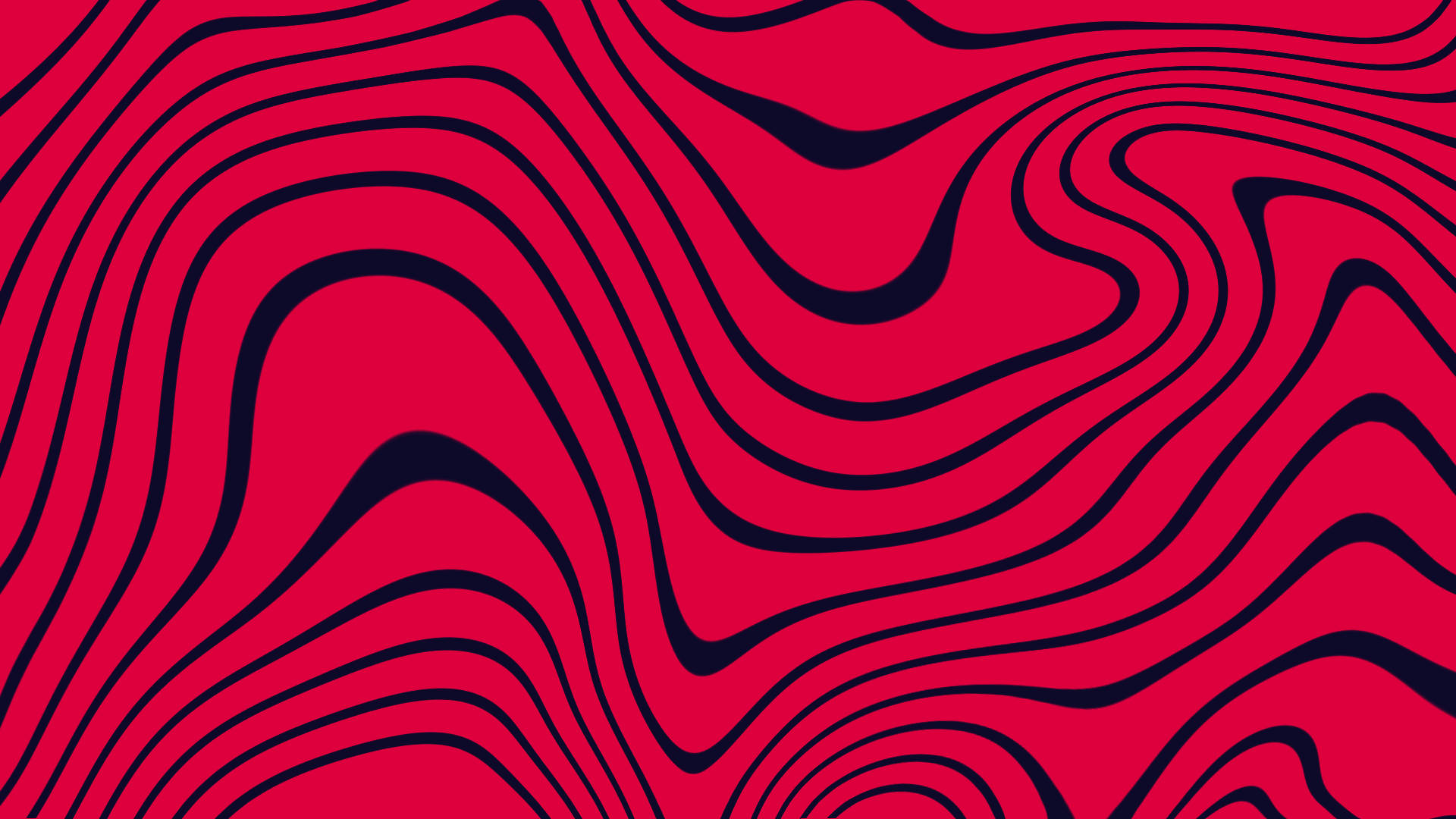 Pewdiepie 桌布 壁紙 — 充滿活力的紅色背景，搭配大膽的黑色波浪線條，營造出動態的抽象圖案。