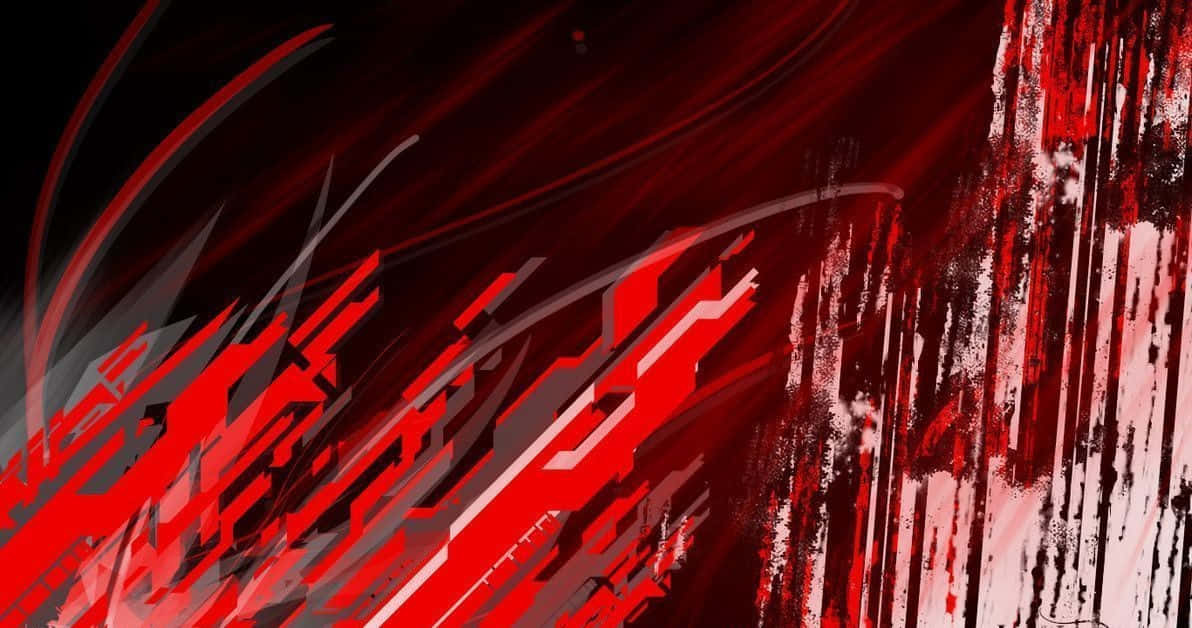 Red Black And White 桌布 壁紙 — 充滿活力的紅黑抽象數位藝術作品，動態的條紋和飛濺效果營造出大膽而充滿活力的構圖。