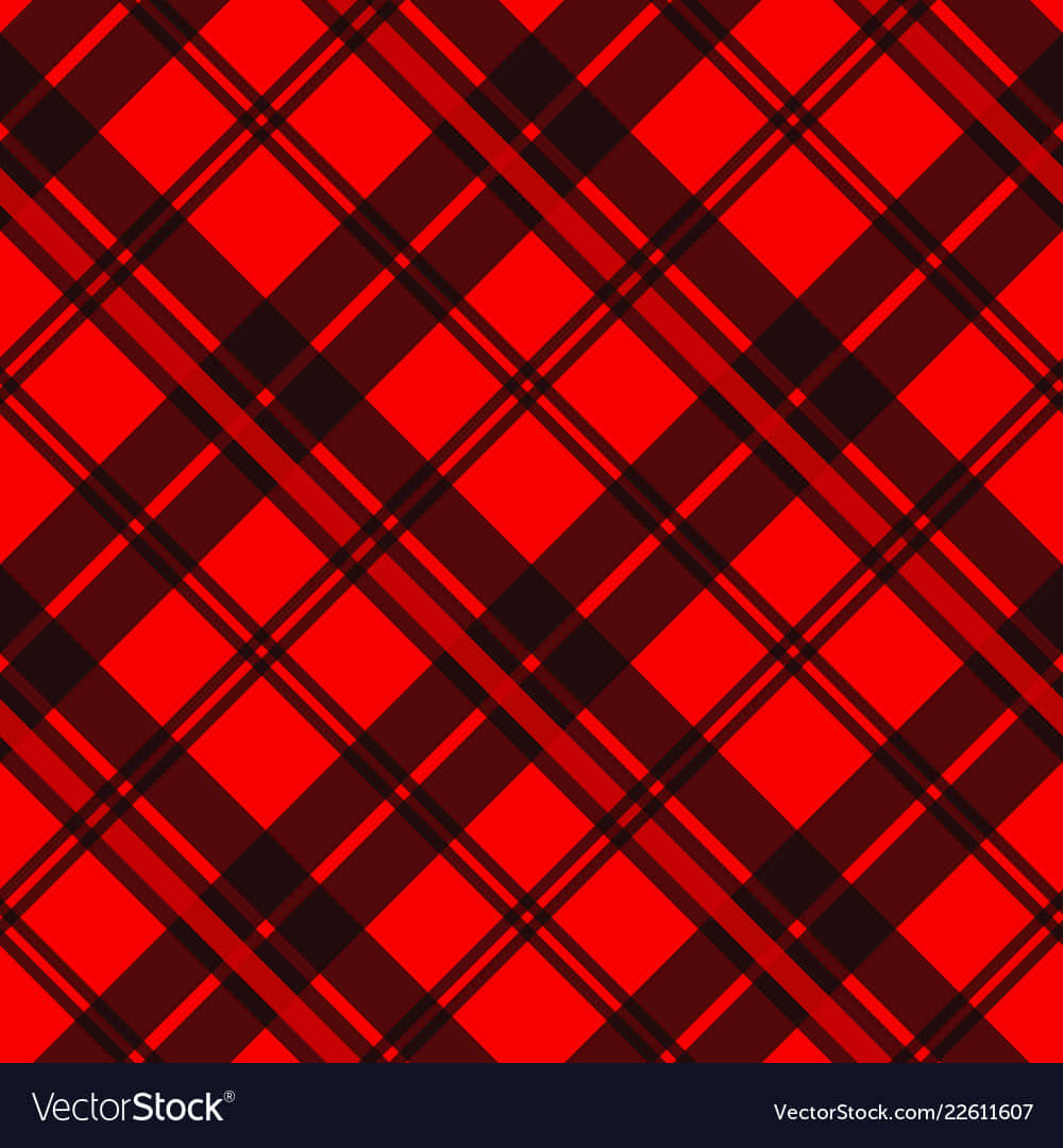 Red Checkered 桌布 壁紙 — 充滿活力的紅黑格子圖案，大膽的交叉線在整個框架中形成菱形。
