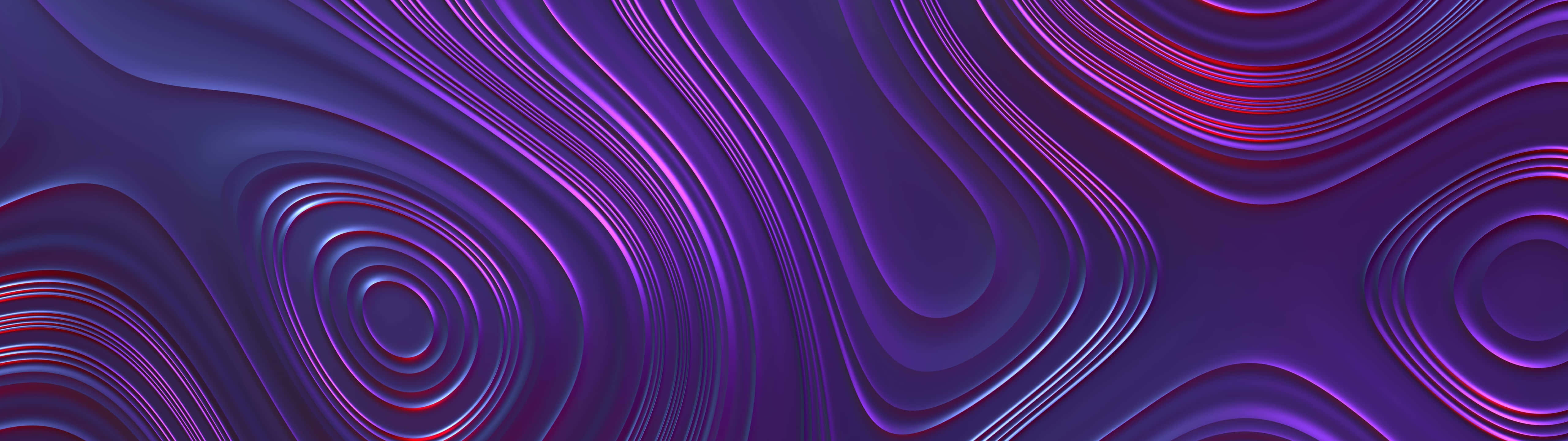 Shapes 桌布 壁紙 — 充滿活力的紫色和粉紅色流體波浪在帶有發光高光的光澤抽象表面上蕩漾。