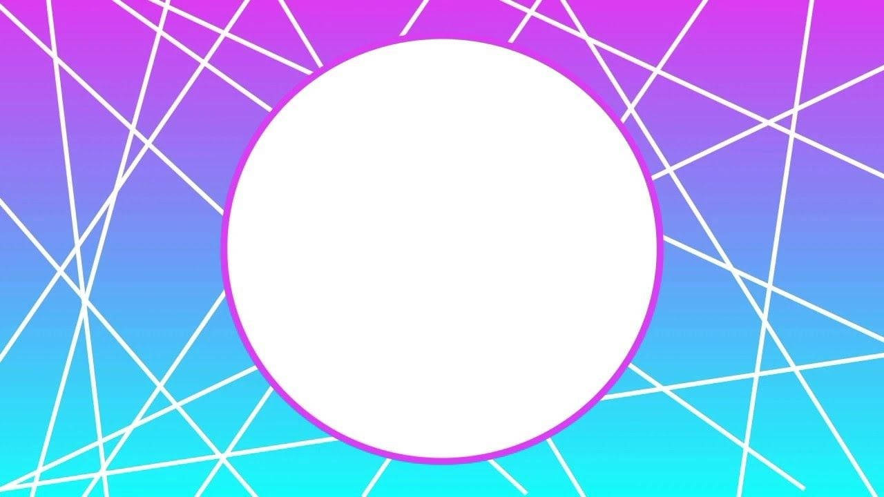 美學 桌布 壁紙 — 充滿活力的紫色和青色漸變背景，帶有白色交叉線條和中央白色圓圈。